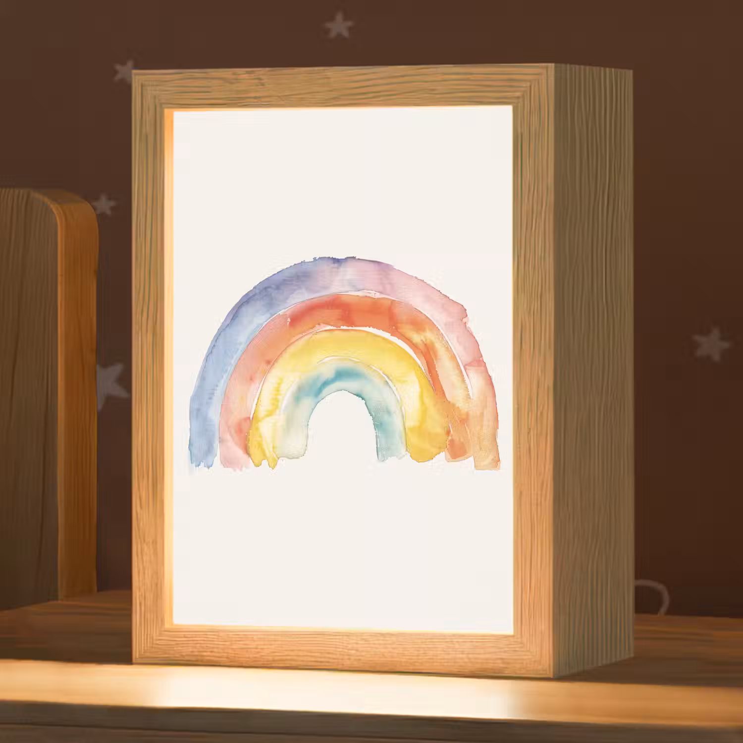 Regenboog - Watercolor - Kleurrijk Light Box met kabel klein -zzz_3d_website