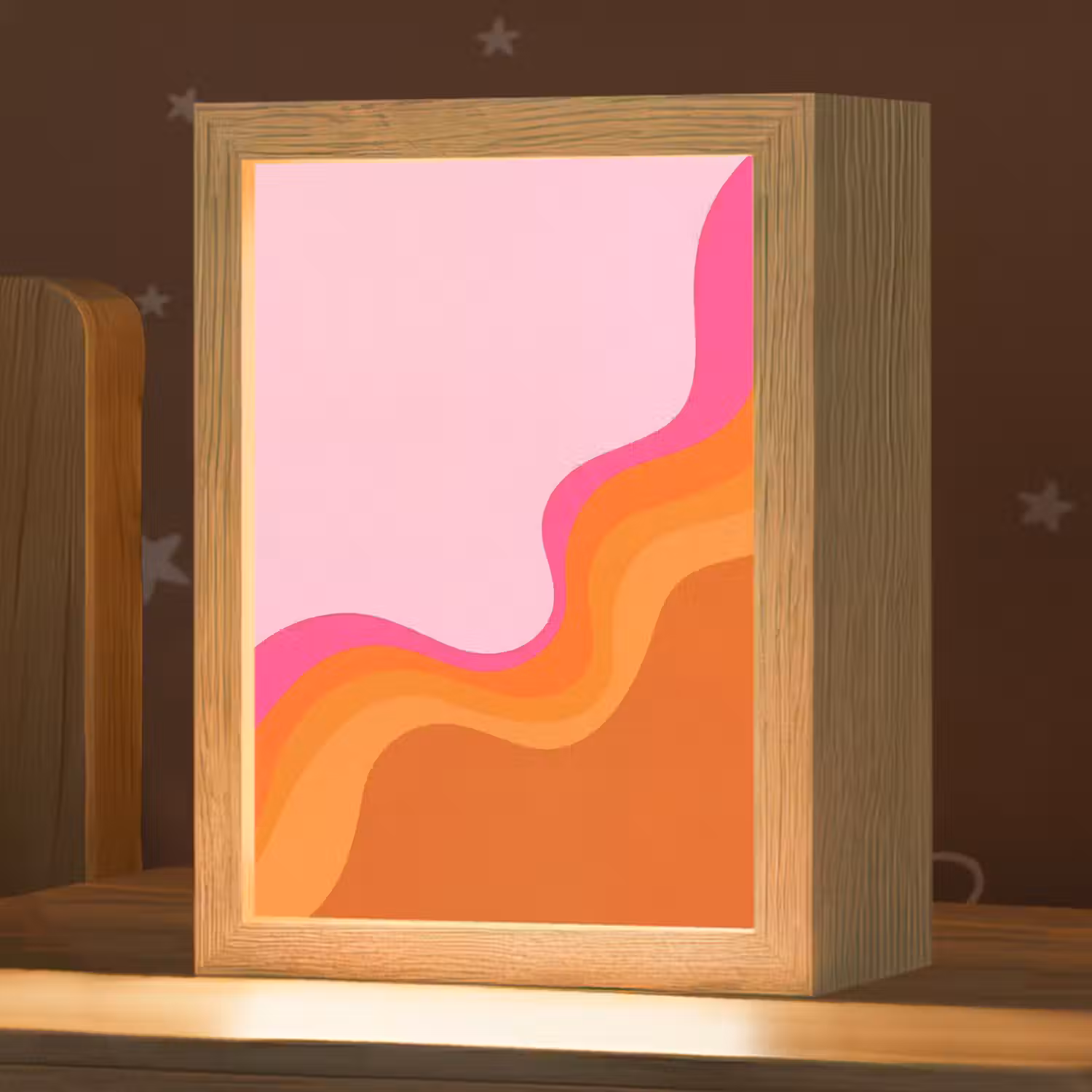 Retro - Waves - Kleurrijk Light Box met kabel (Kinderlampje) klein -zzz_3d_website