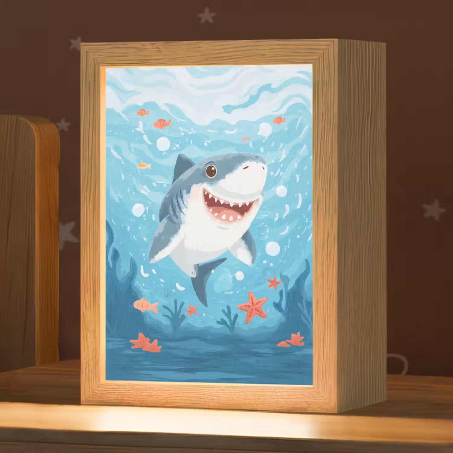 Haai - Vissen - Blauw - Onderwater Light Box met kabel klein -zzz_3d_website