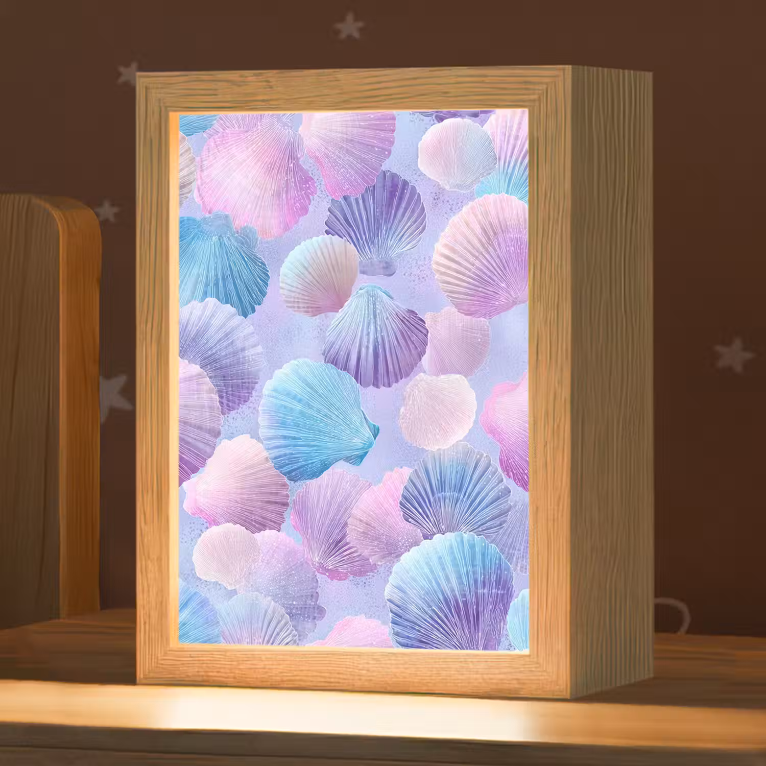 Schelpen - Paars - Blauw - Patroon Light Box met kabel klein -zzz_3d_website