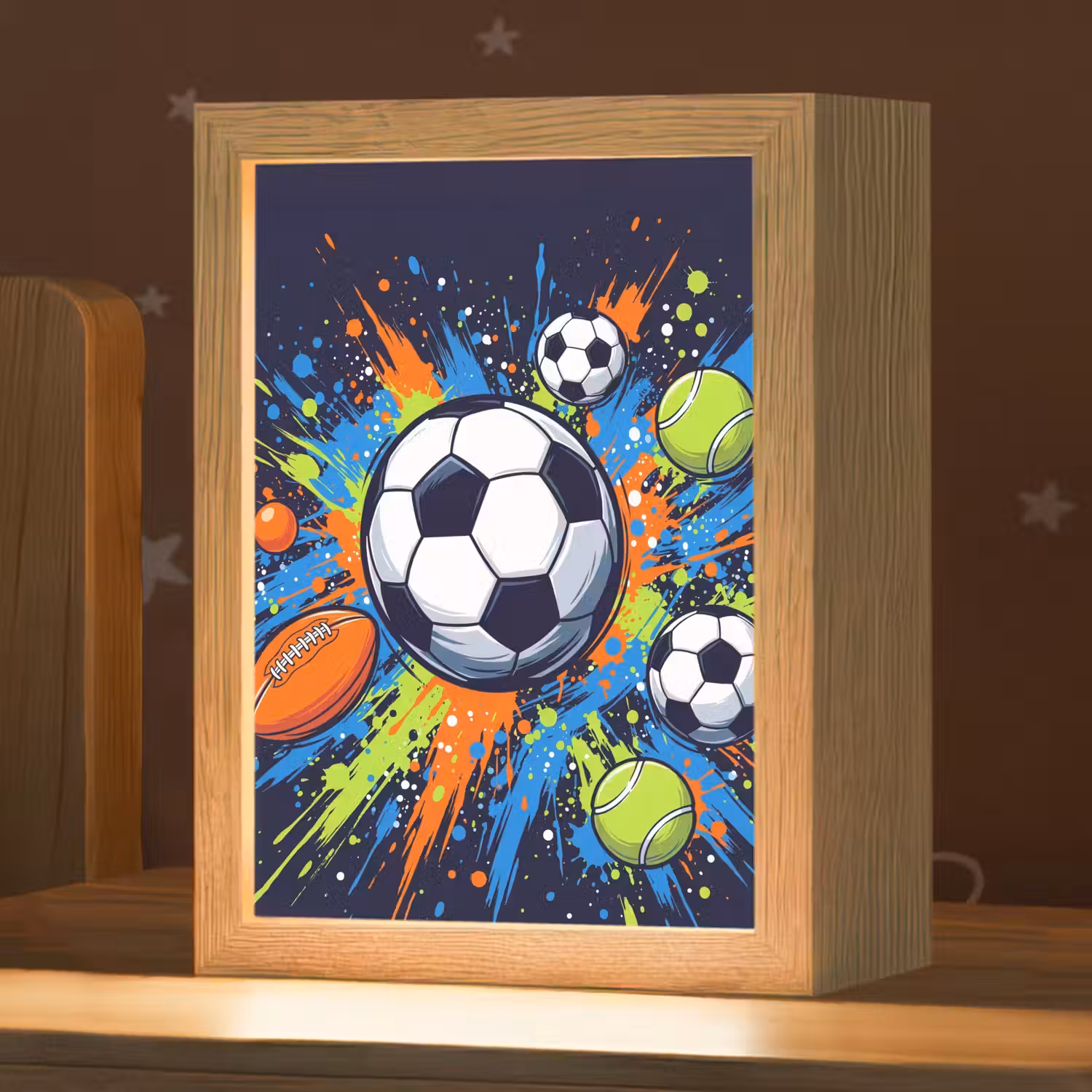 Sport - Ballen - Kleurrijk Light Box met kabel (Kinderlampje) klein -zzz_3d_website