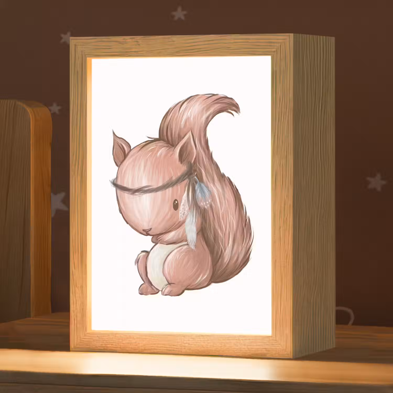 Eekhoorn - Dier - Bosdieren - Bruin Light Box met kabel klein -zzz_3d_website