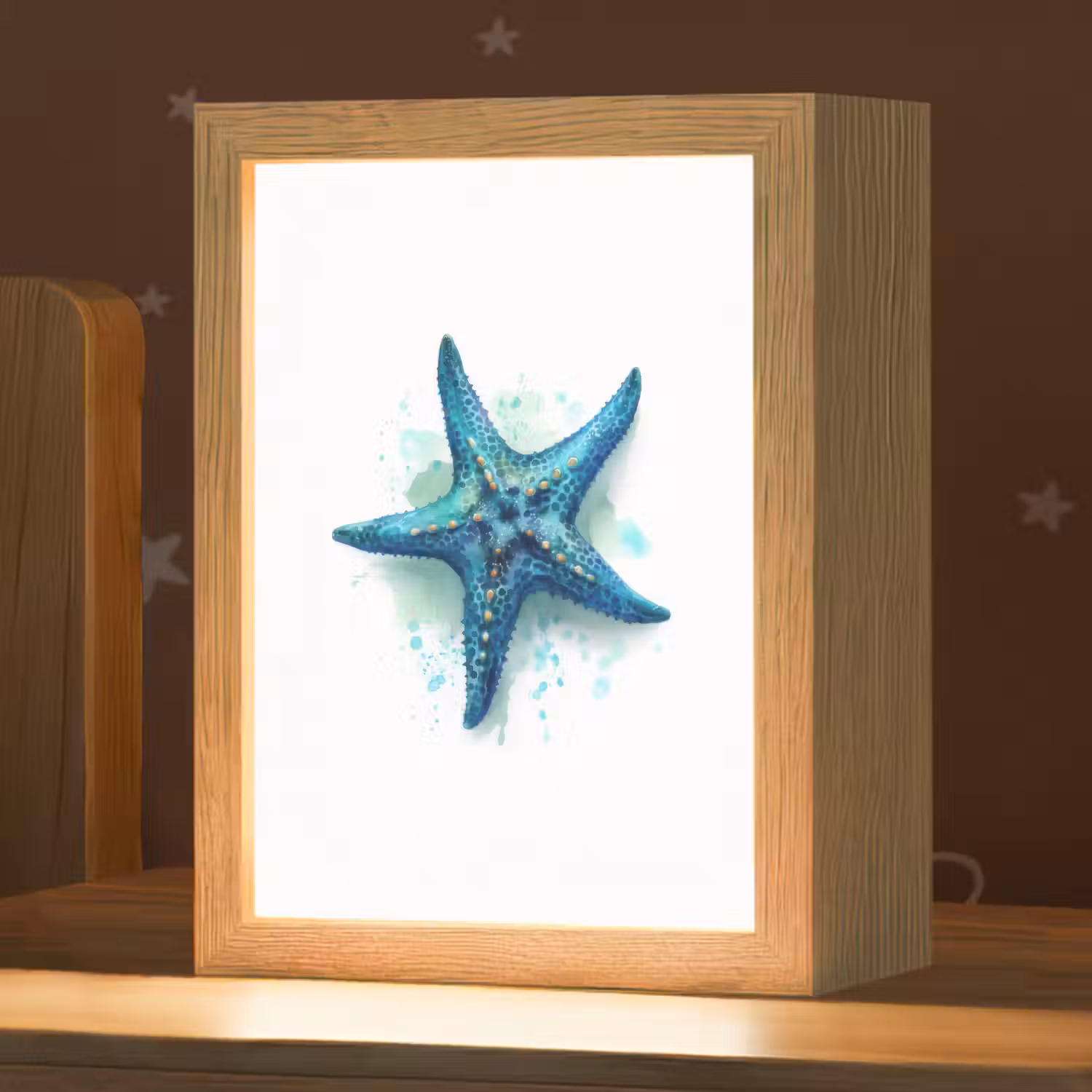Zeester - Blauw - Spetters Light Box met kabel klein -zzz_3d_website