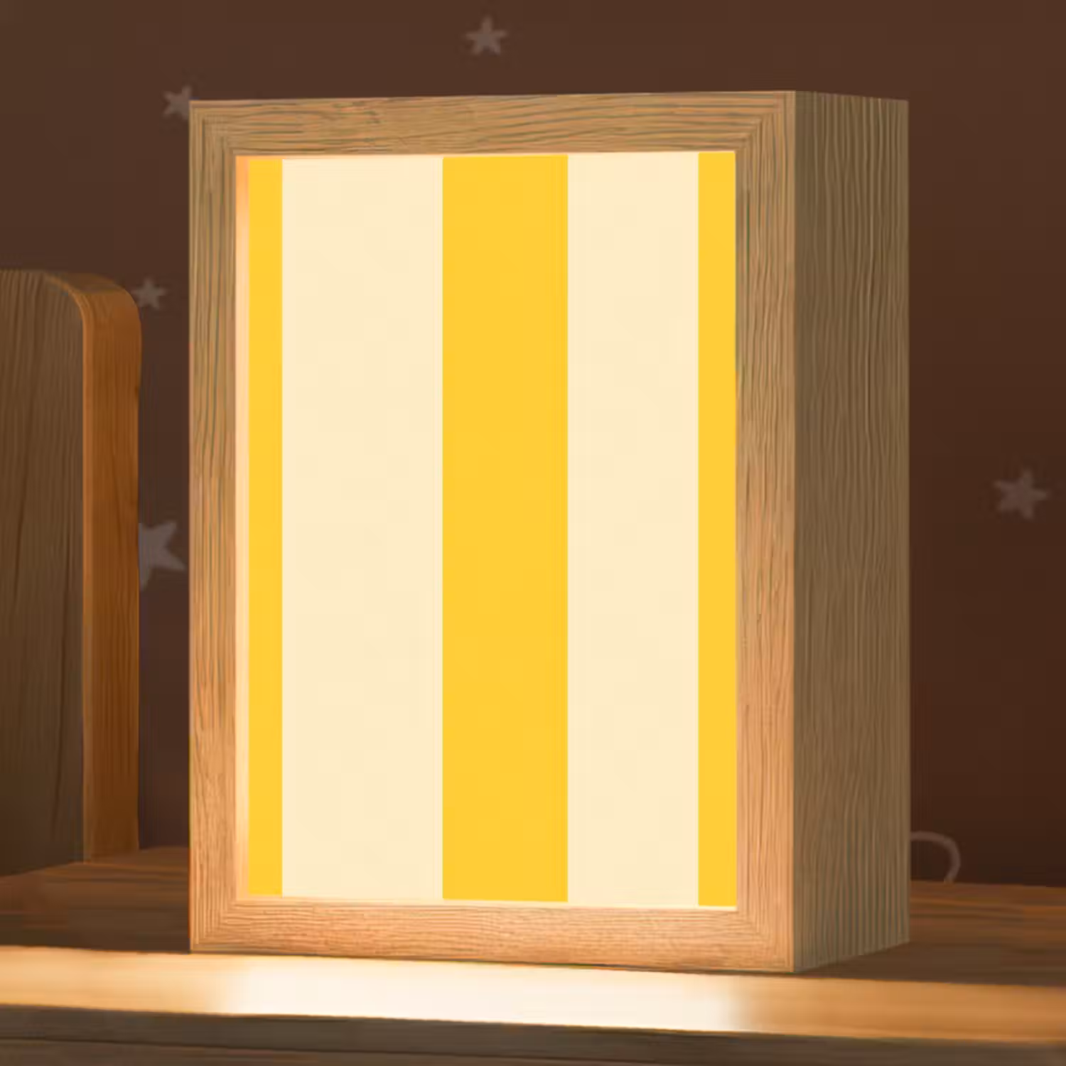 Strepen - Klassiek - Geel Light Box met kabel (Kinderlampje) klein 904 -zzz_3d_website