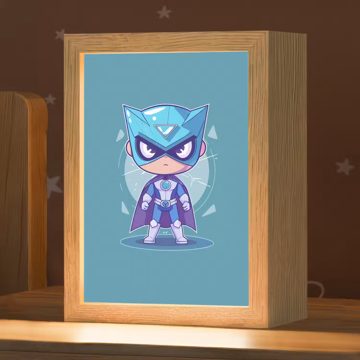 Superheld - Blauw - Jongens Light Box met kabel klein -zzz_3d_website