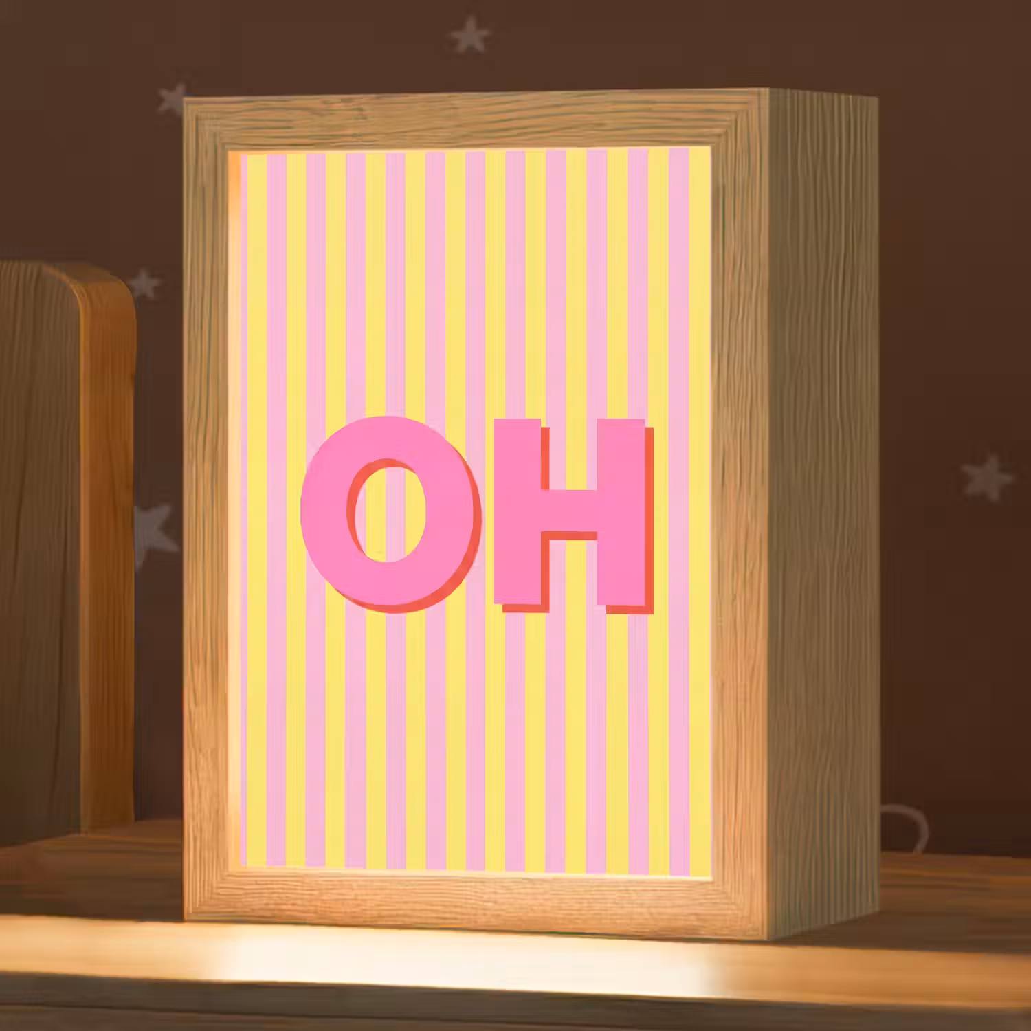 Tekst - Strepen - Roze Light Box met kabel (Kinderlampje) klein -zzz_3d_website