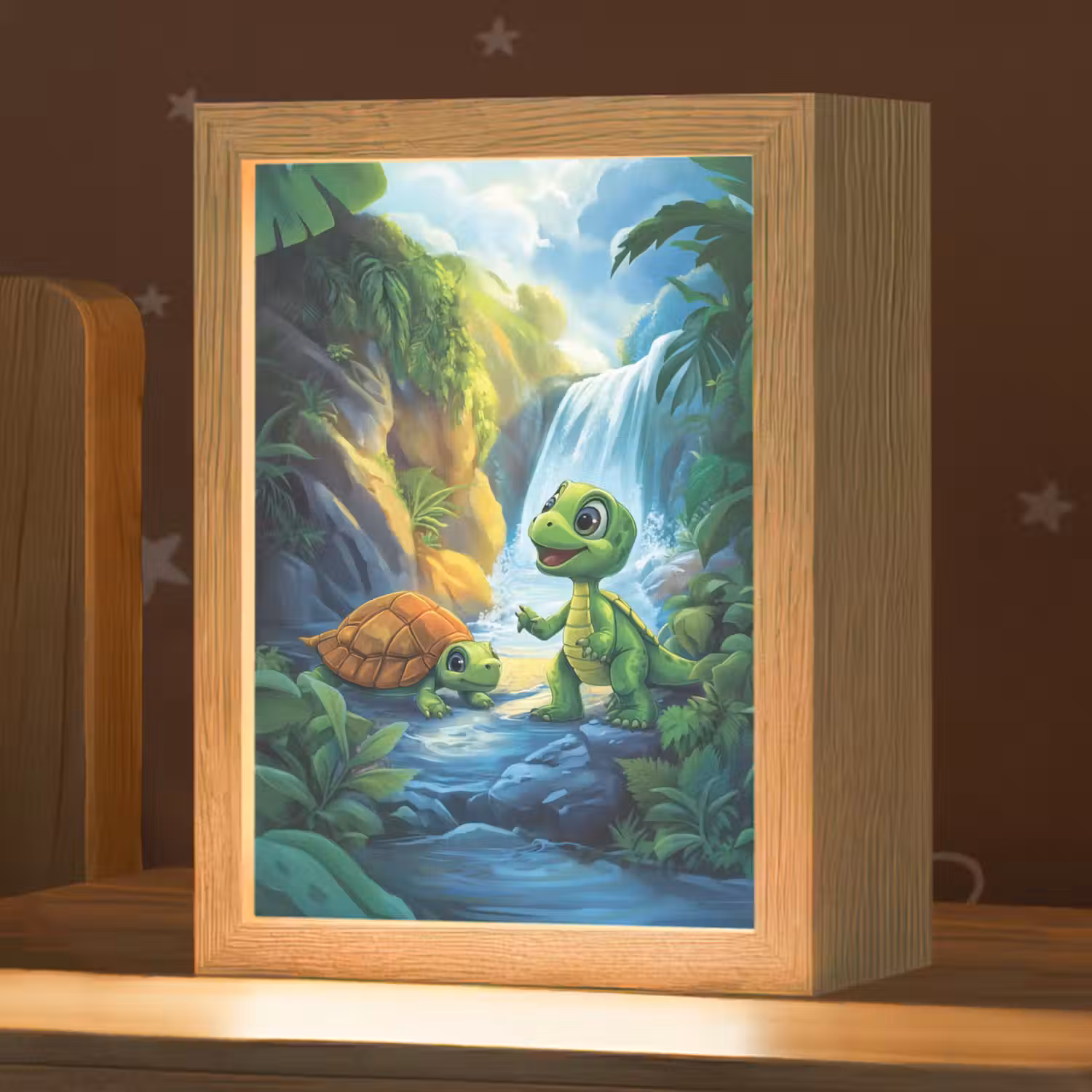 Schildpad - Dino - Jungle - Waterval Light Box met kabel klein -zzz_3d_website