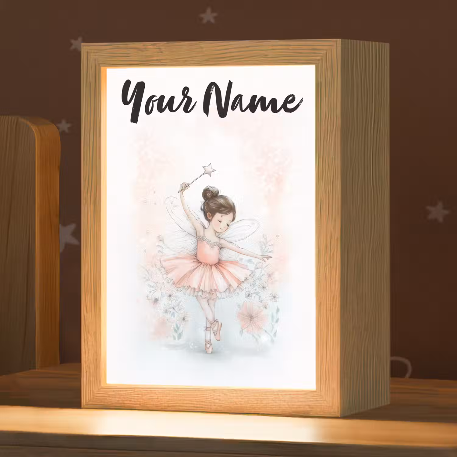 Ballerina - Fee - Roze Light Box met kabel (Kinderlampje) klein -zzz_3d_website