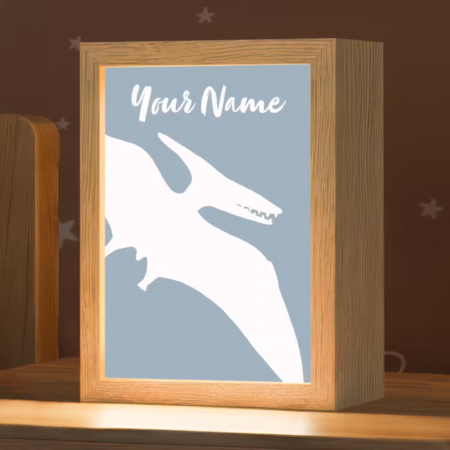 Dino - Pteranodon - Dinosaurus - Blauw Light Box met kabel (Kinderlampje) klein -zzz_3d_website
