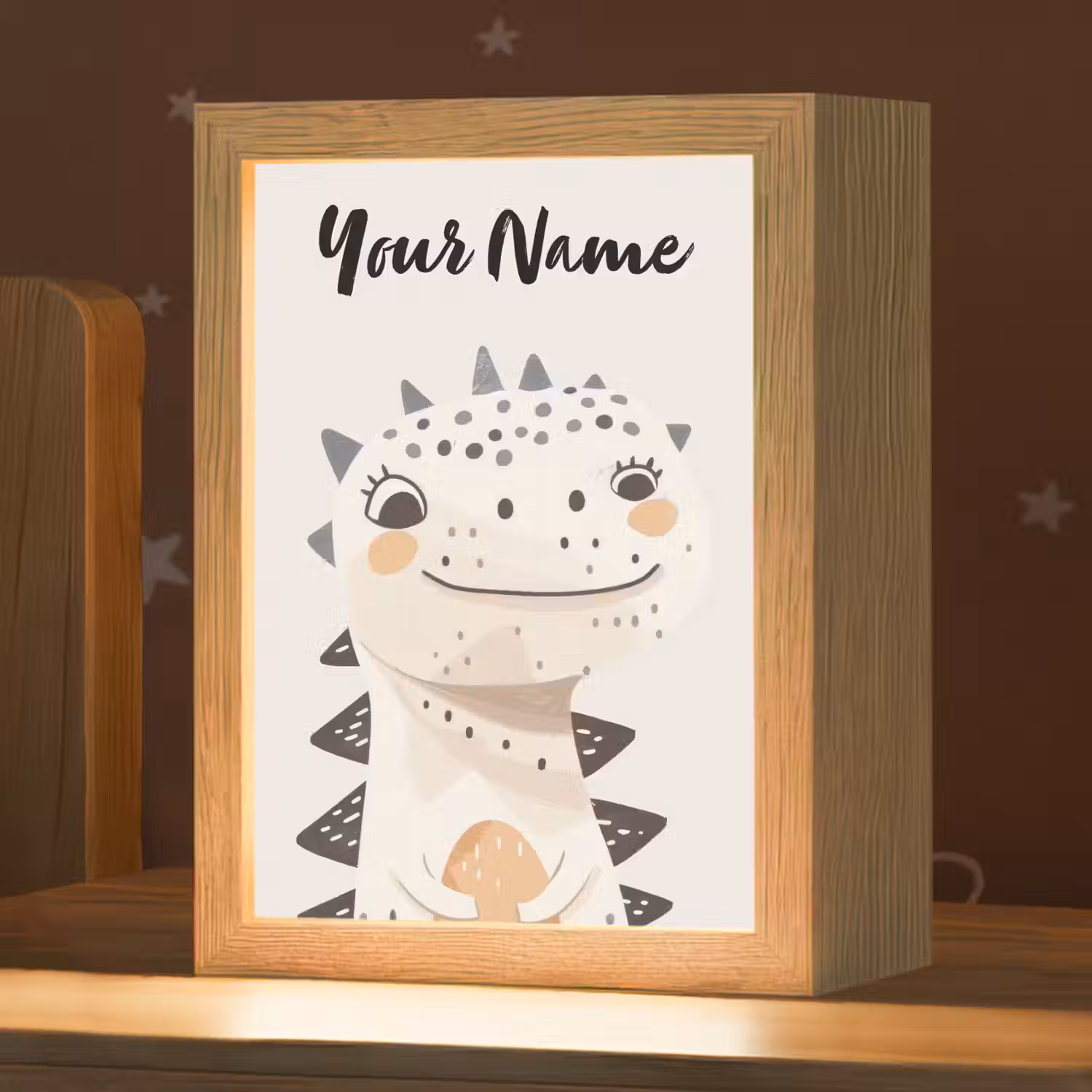 Dinosaurus - Pastel kleuren Light Box met kabel (Kinderlampje) klein -zzz_3d_website