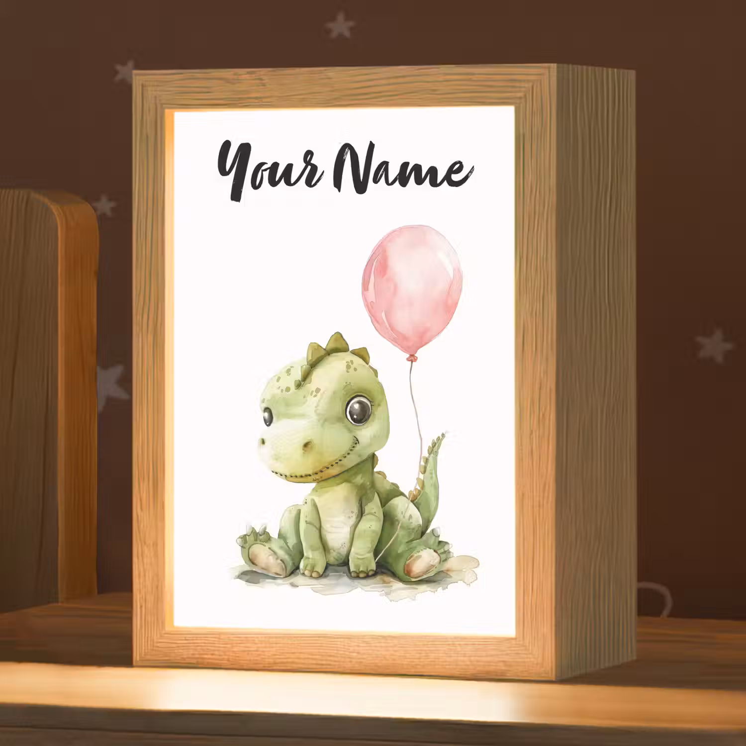 Draak - Baby dier - Roze ballon Light Box met kabel (Kinderlampje) klein -zzz_3d_website