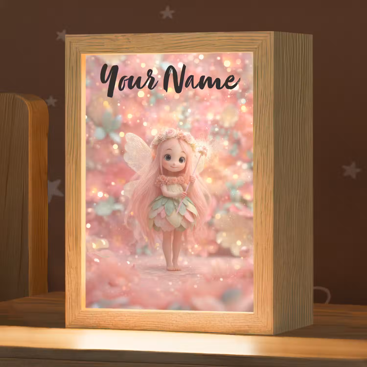 Fee - Bloemen - Roze Light Box met kabel (Kinderlampje) klein -zzz_3d_website