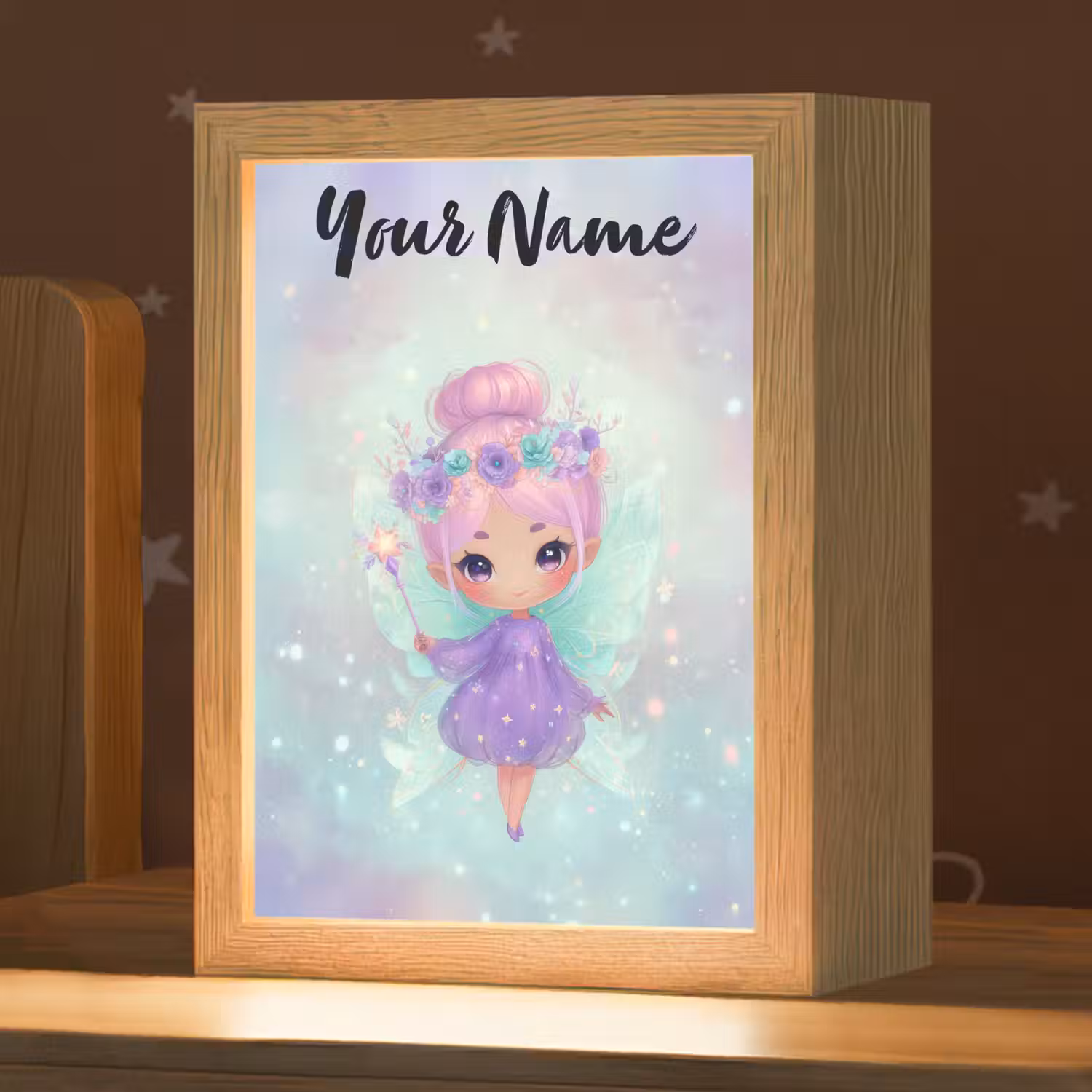 Fee - Paars - Glinsters Light Box met kabel (Kinderlampje) klein -zzz_3d_website