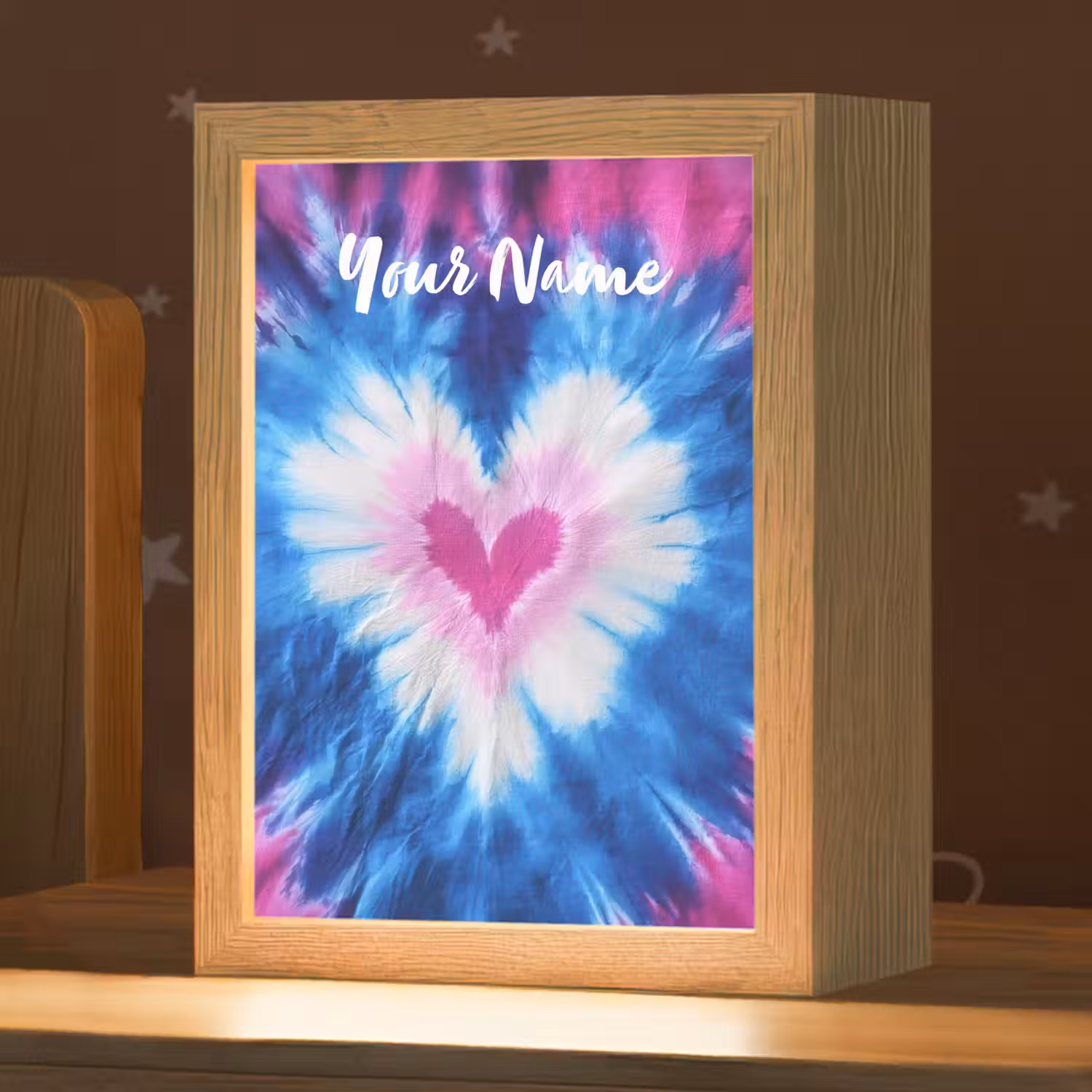 Hartje - Blauw - Tie Dye Light Box met kabel (Kinderlampje) klein -zzz_3d_website