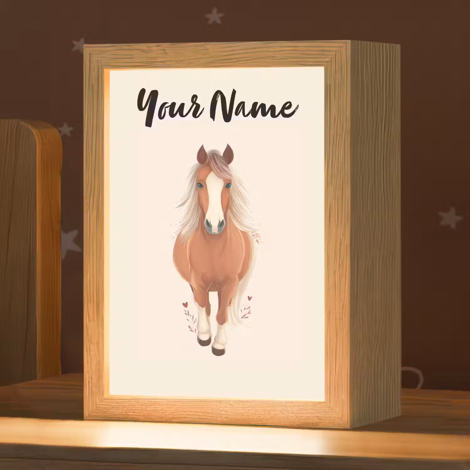 Paard - Galop - Bruin Light Box met kabel (Kinderlampje) klein -zzz_3d_website