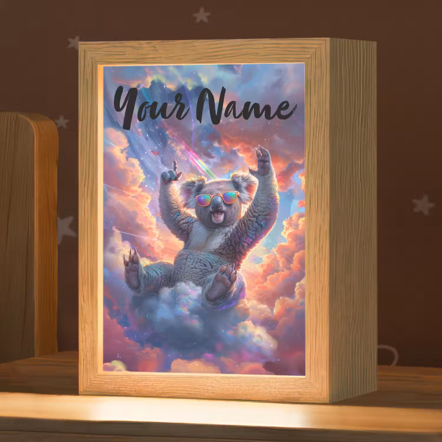 Koala - Dier - Zonnebril - Wolken Light Box met kabel (Kinderlampje) klein -zzz_3d_website
