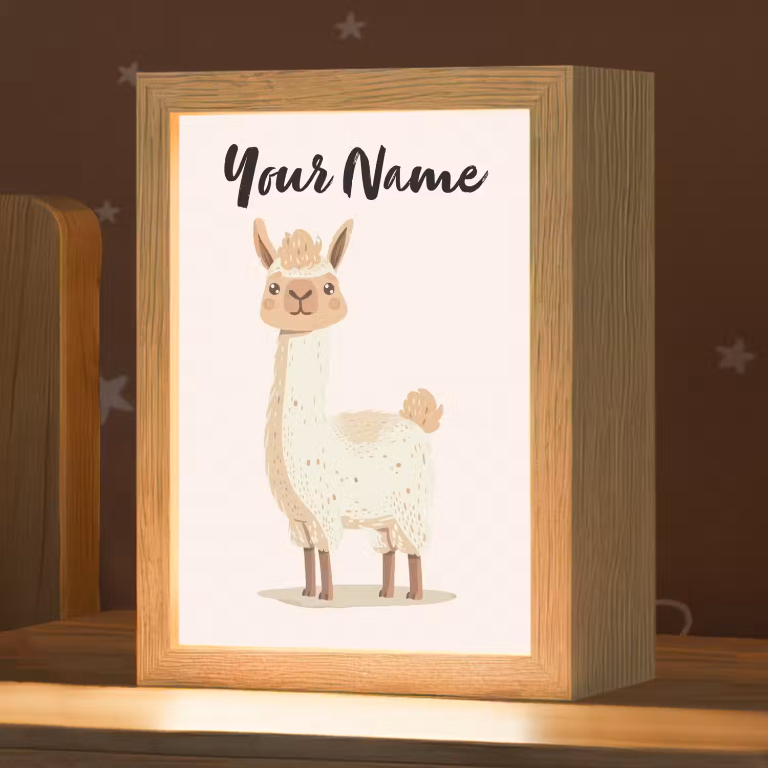 Lama - Dieren - Boerderij - Pastel Light Box met kabel (Kinderlampje) klein -zzz_3d_website
