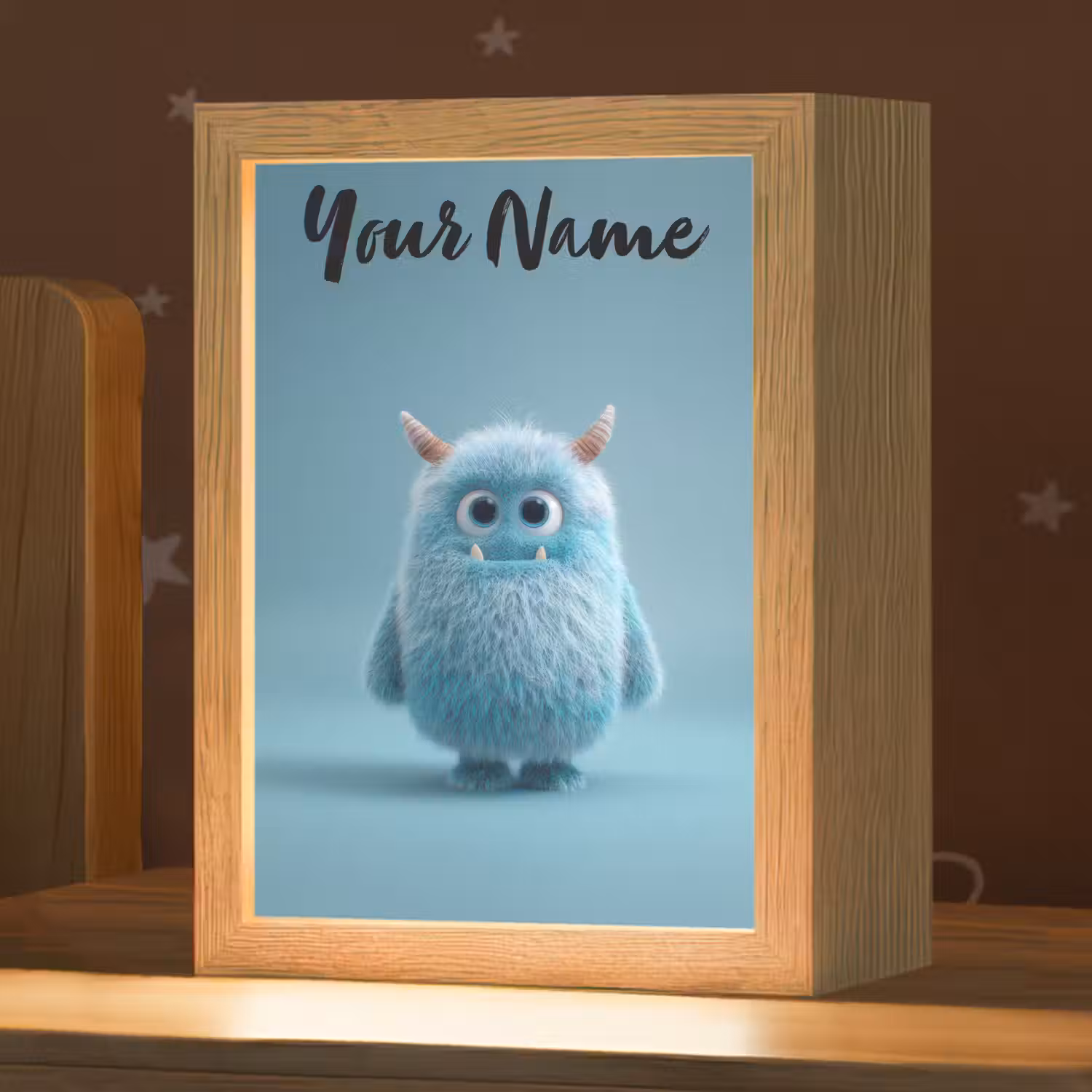 Monster - Blauw Light Box met kabel (Kinderlampje) klein -zzz_3d_website