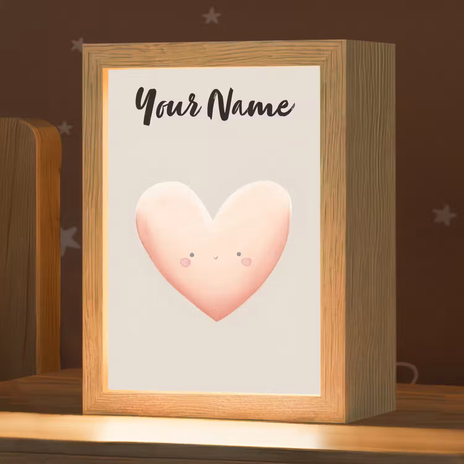 Roze - Hart - Gezichtje - Blosjes Light Box met kabel (Kinderlampje) klein -zzz_3d_website