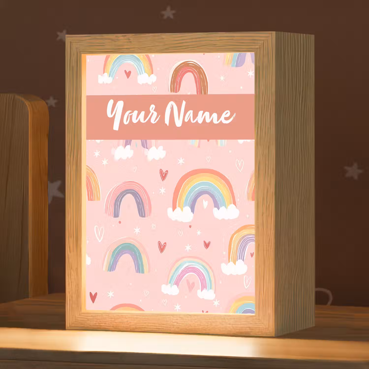 Regenboog - Patroon - Pastel Light Box met kabel (Kinderlampje) klein -zzz_3d_website