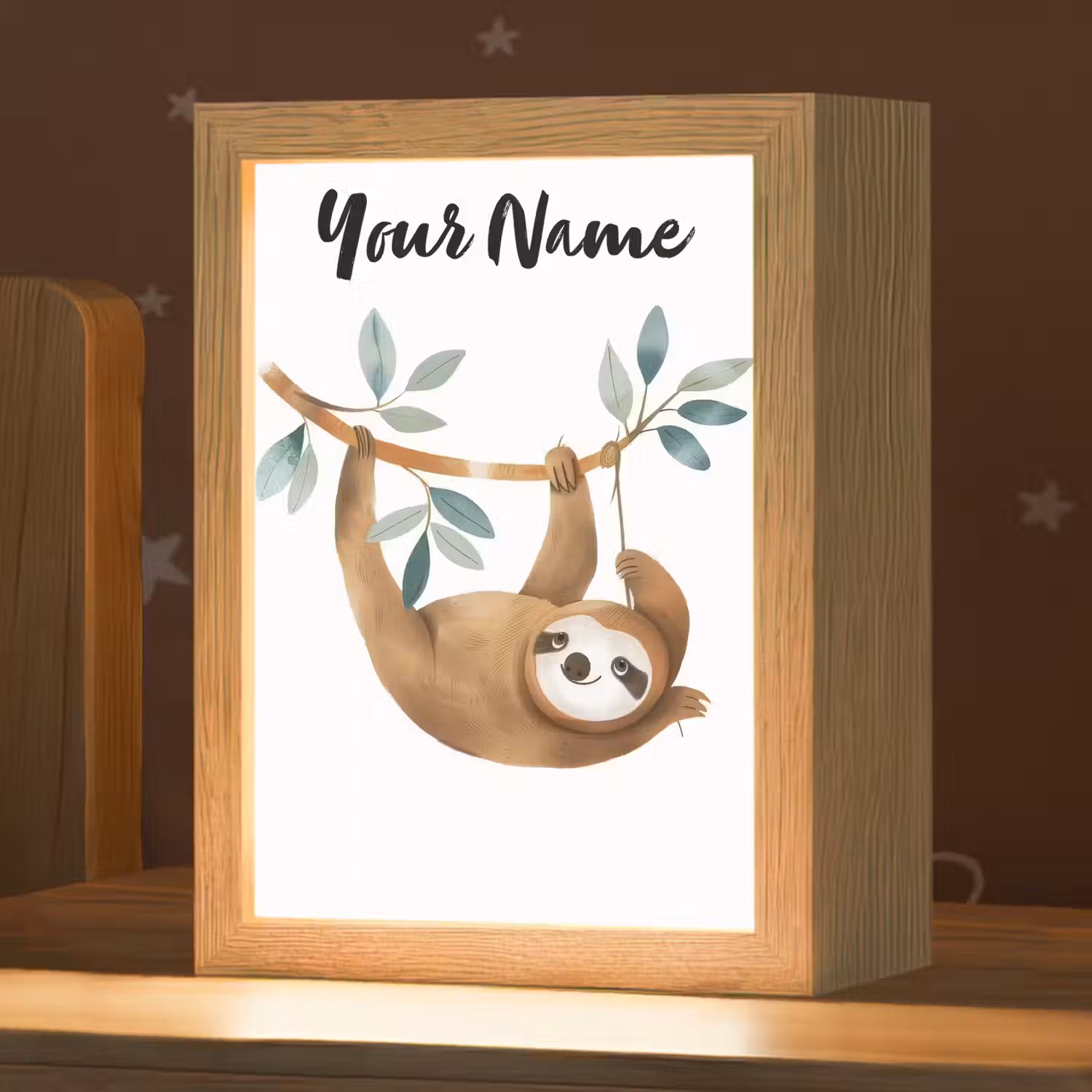 Luiaard - Dier - Jungle dieren Light Box met kabel (Kinderlampje) klein -zzz_3d_website
