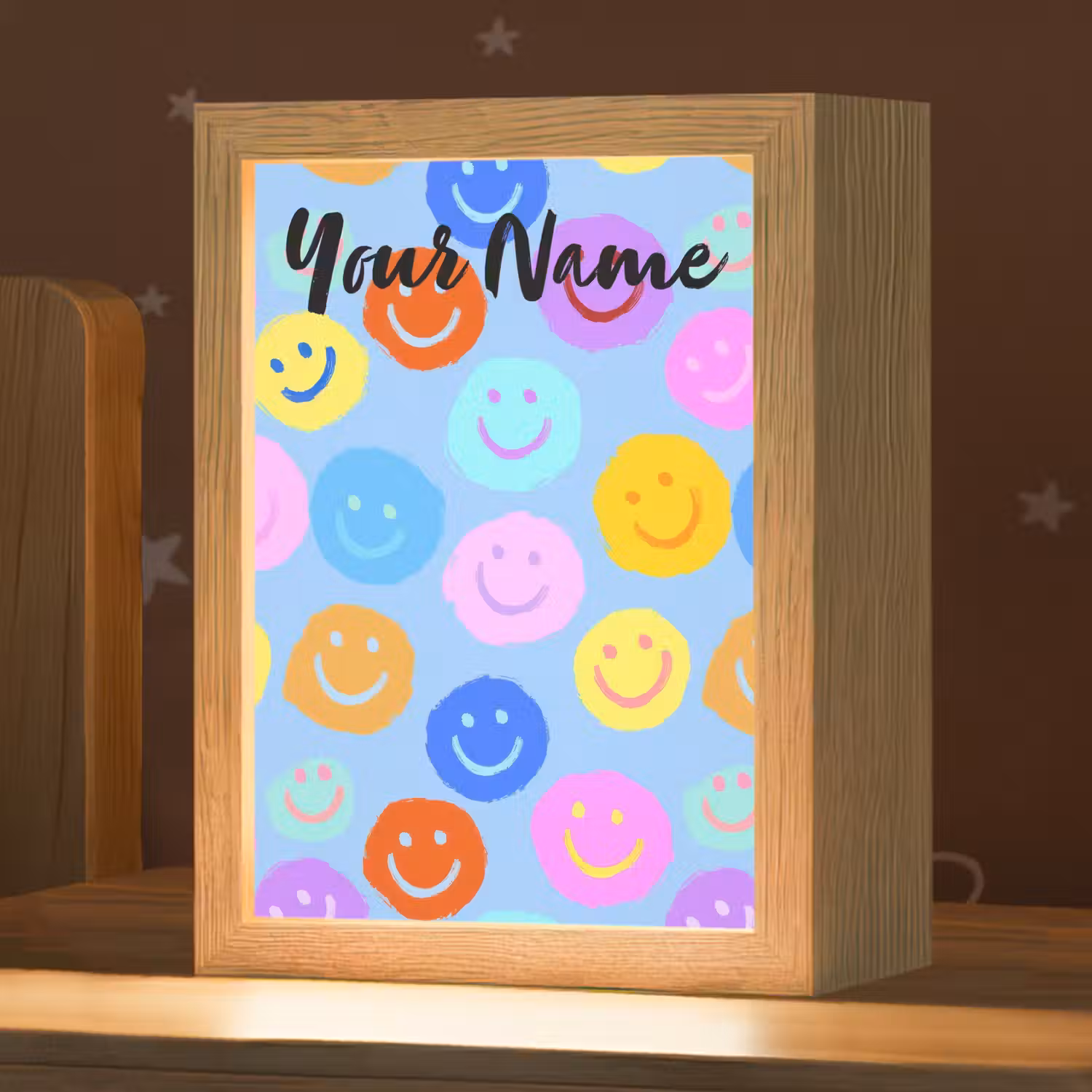 Smileys - Kleurrijk - Grappig Light Box met kabel (Kinderlampje) klein -zzz_3d_website