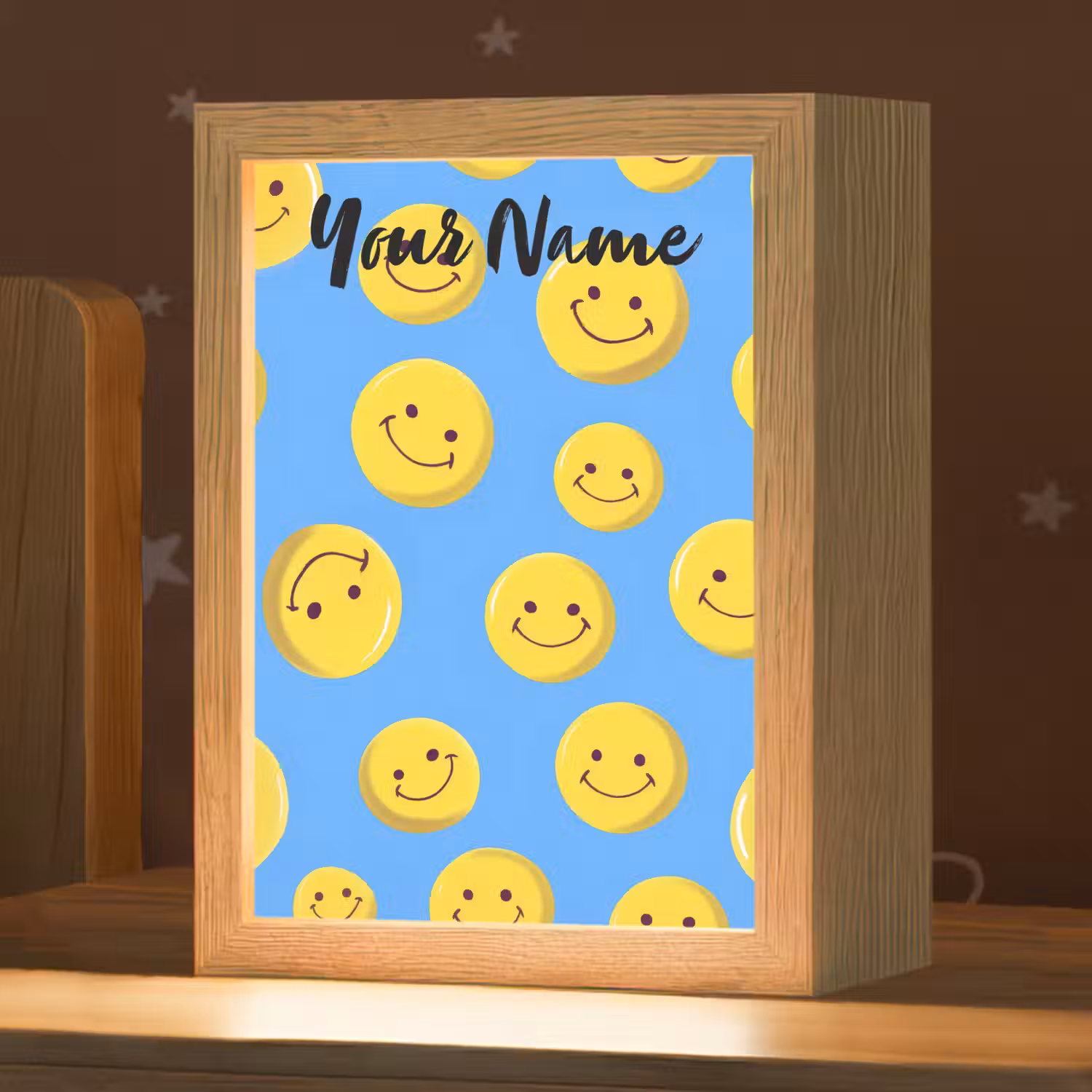 Smileys - Geel - Blauw Light Box met kabel (Kinderlampje) klein -zzz_3d_website