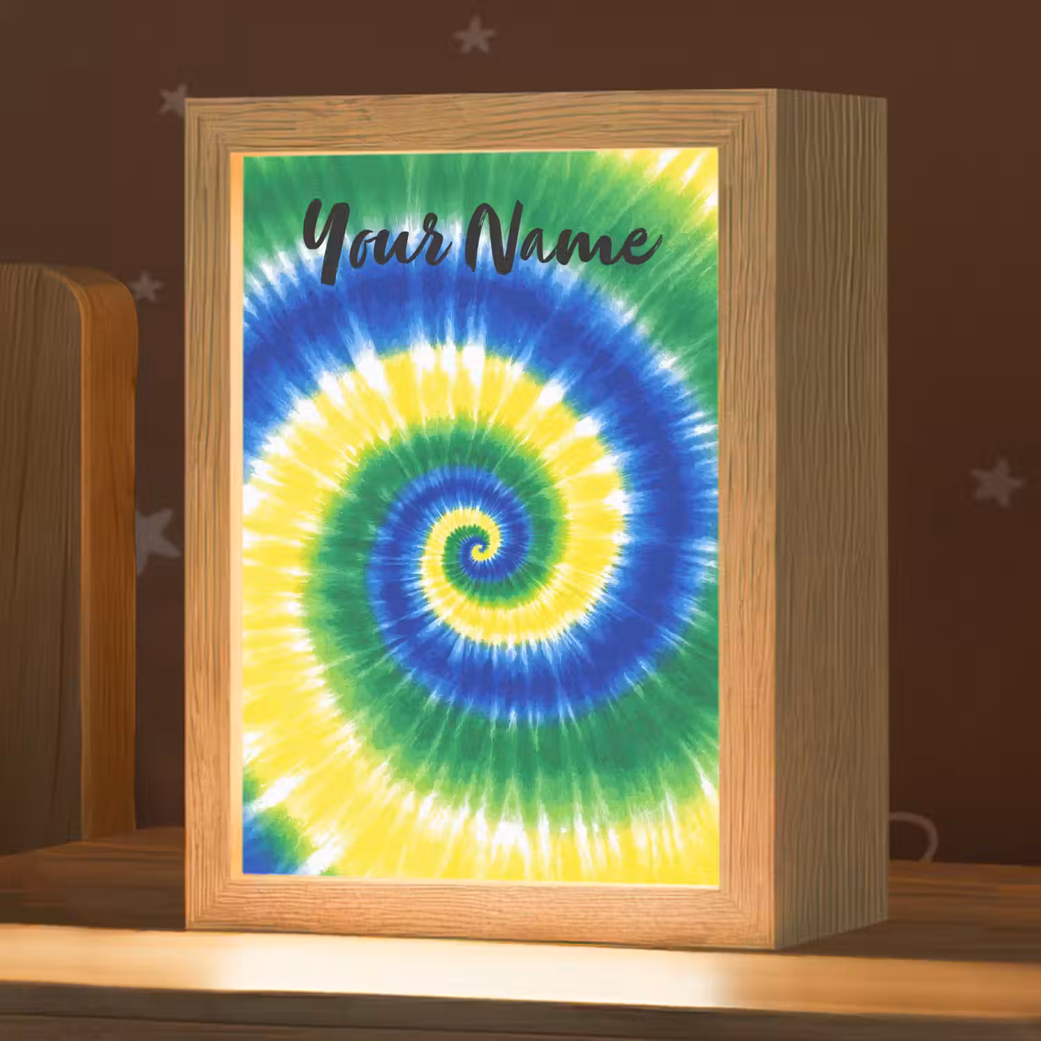 Tie Dye - Groen - Klassiek Light Box met kabel (Kinderlampje) klein -zzz_3d_website