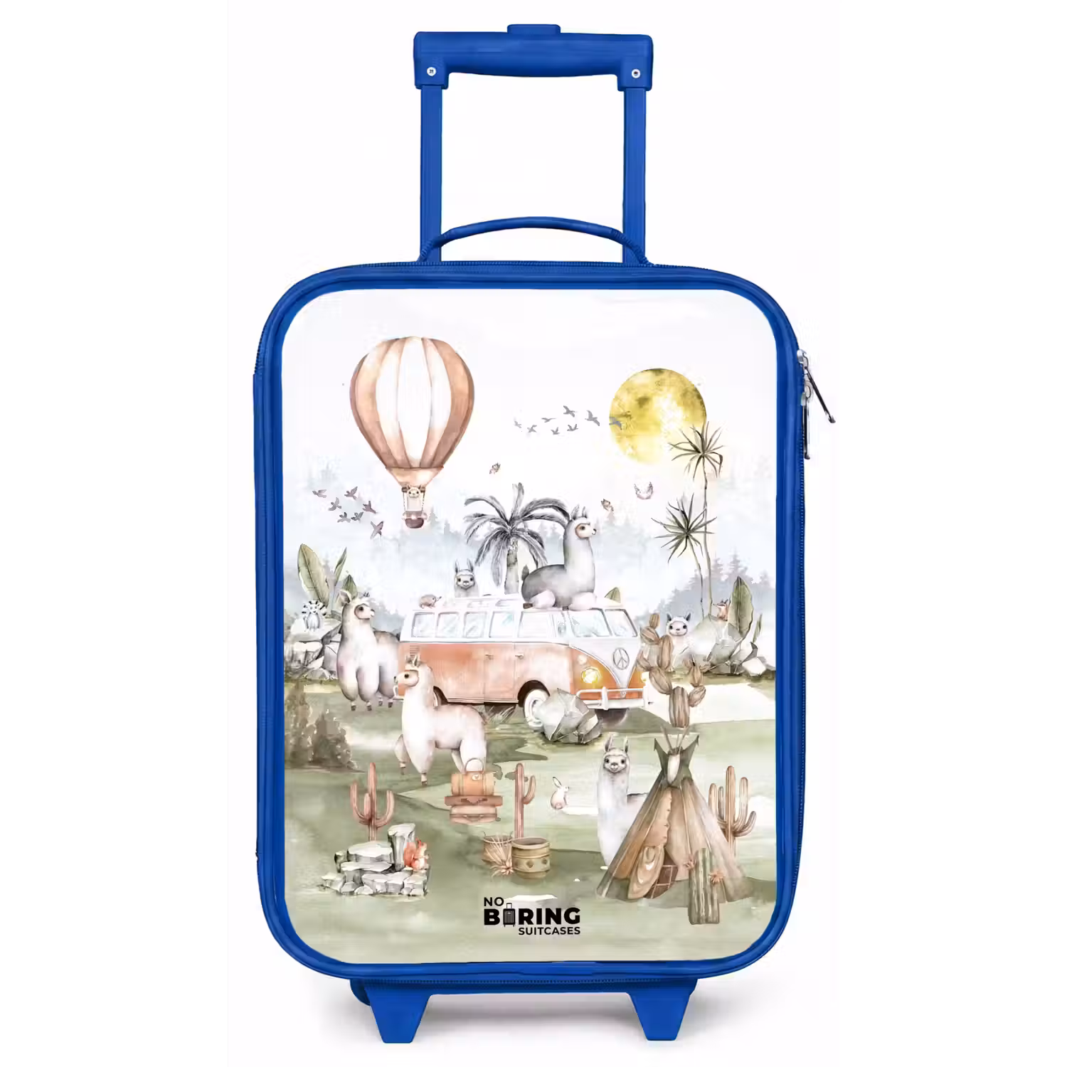 Alpaca avontuur Kinderkoffer - Blauw klein -zz3dotto