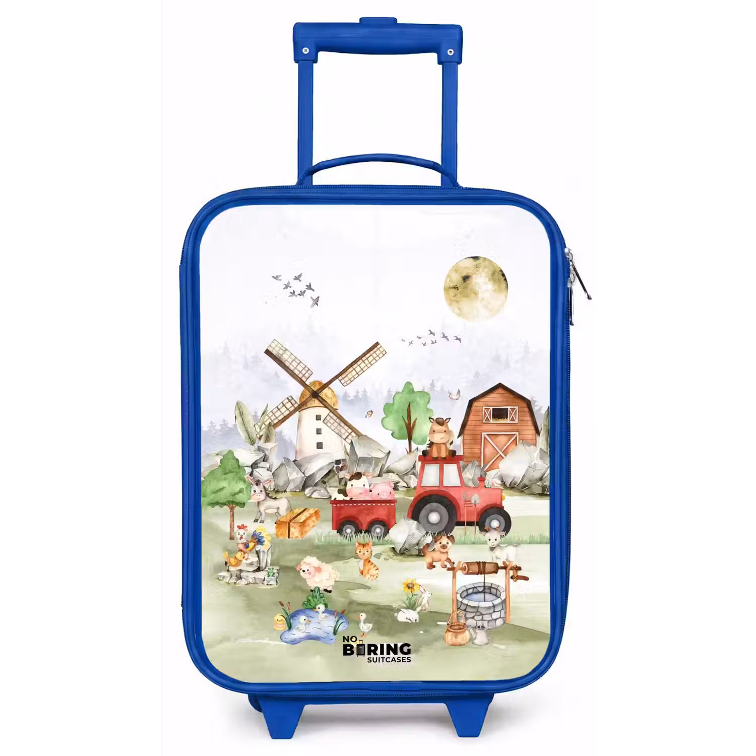 dieren op een boederij Kinderkoffer - Blauw klein -zz3dotto