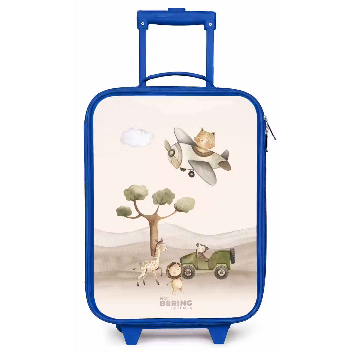 Dieren op safari Kinderkoffer - Blauw klein -zz3dotto