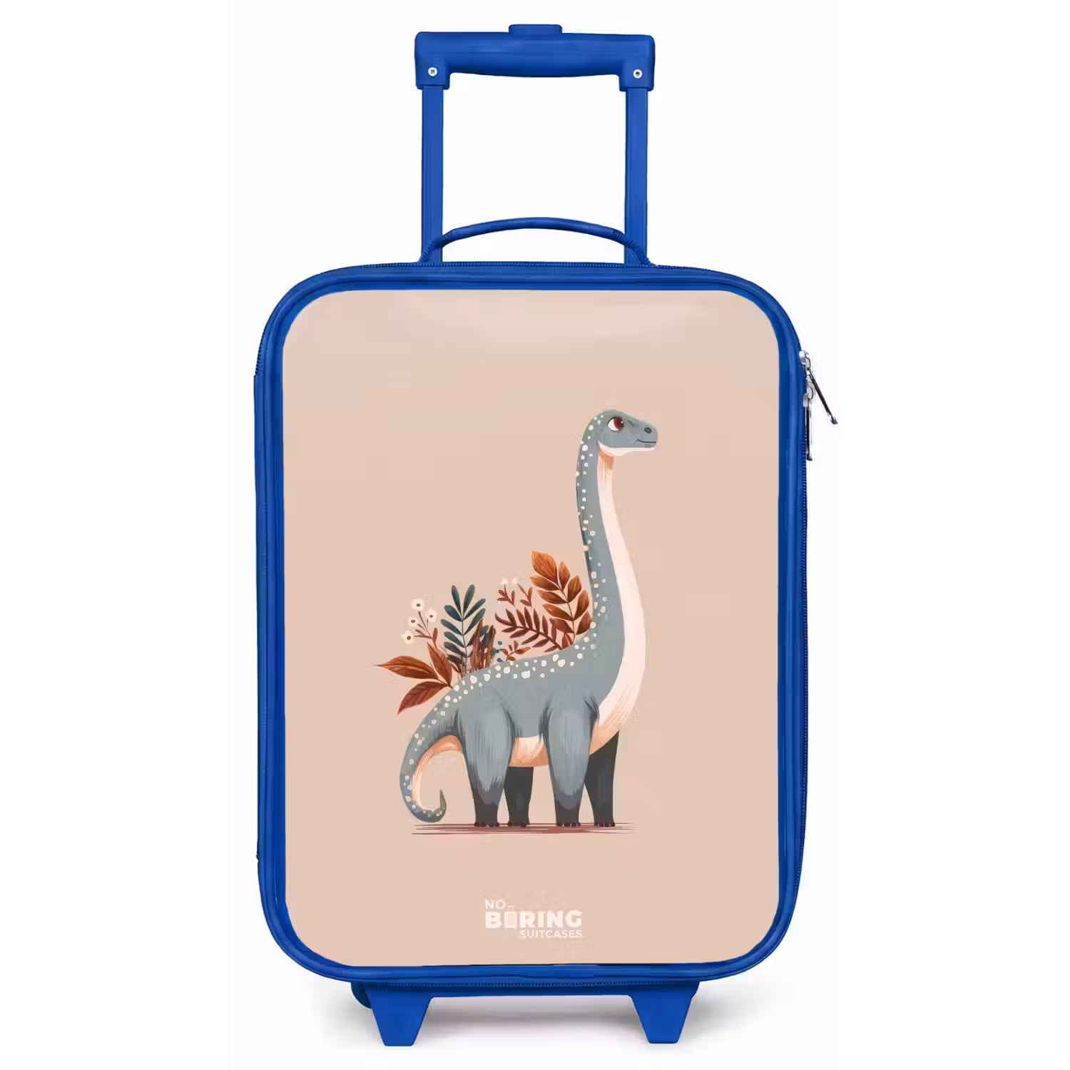 Blauwe dinosaurus op een beige achtergrond Kinderkoffer - Blauw klein -zz3dotto
