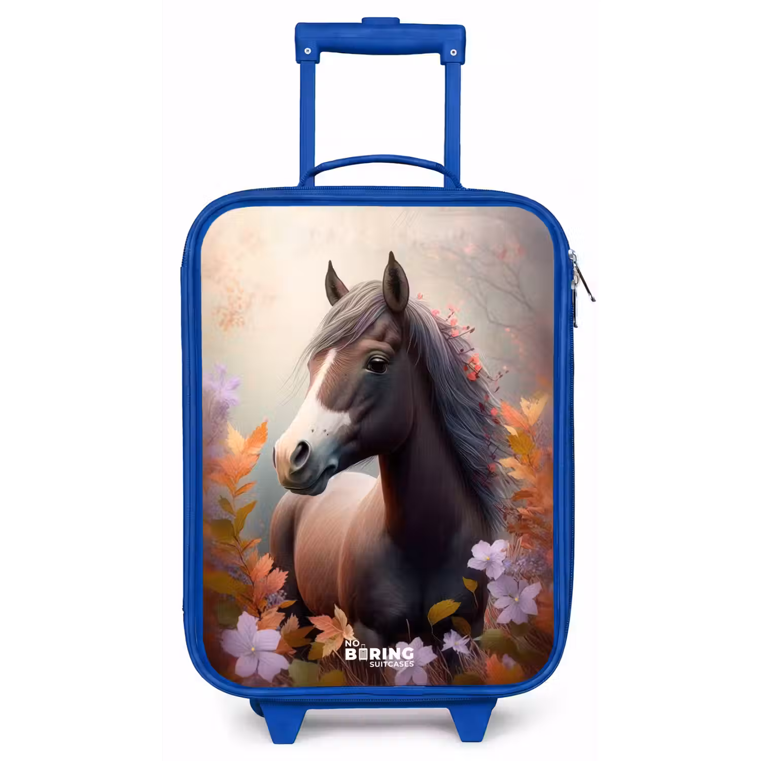 Bruin paard in de herfst Kinderkoffer - Blauw klein -zz3dotto