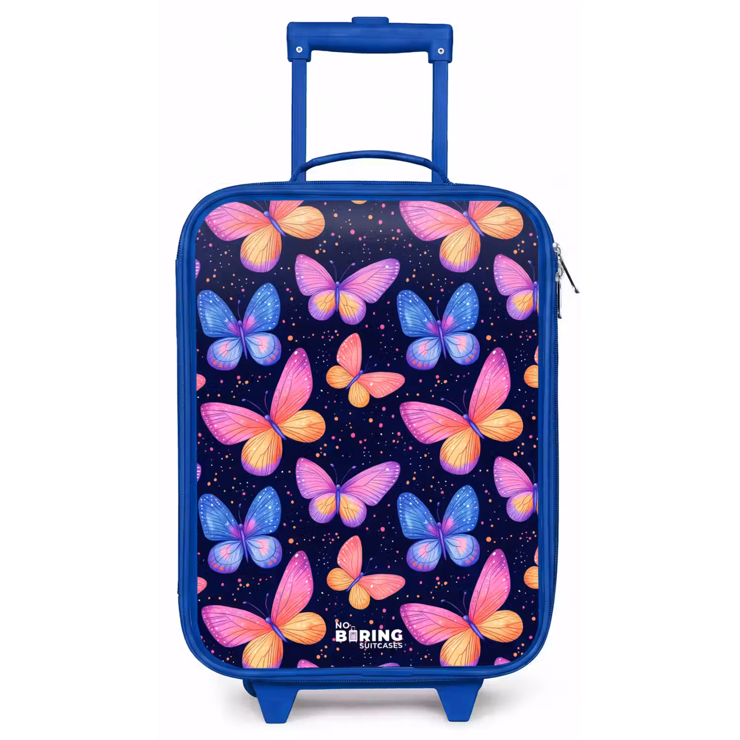 Kleurrijke vlinders in roze en blauw Kinderkoffer - Blauw klein -zz3dotto