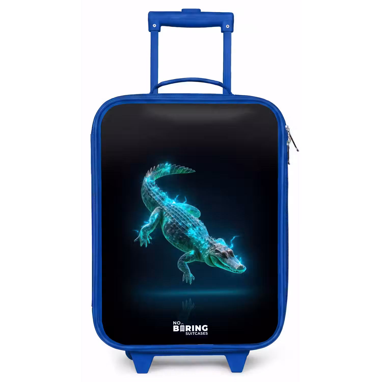 Cyberkrokodil in actiehouding Kinderkoffer - Blauw klein -zz3dotto