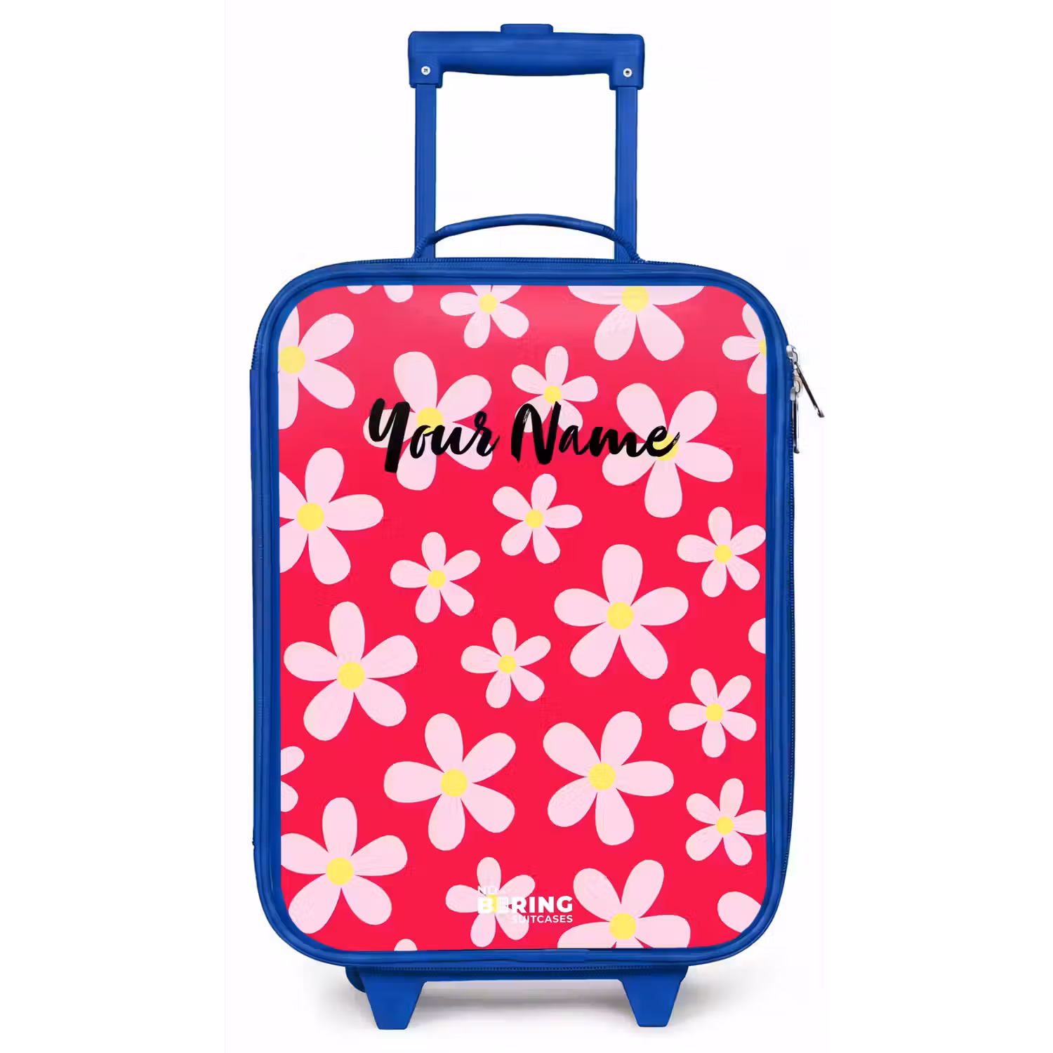 Madeliefjesmania hotpink Kinderkoffer - Blauw klein -zz3dotto