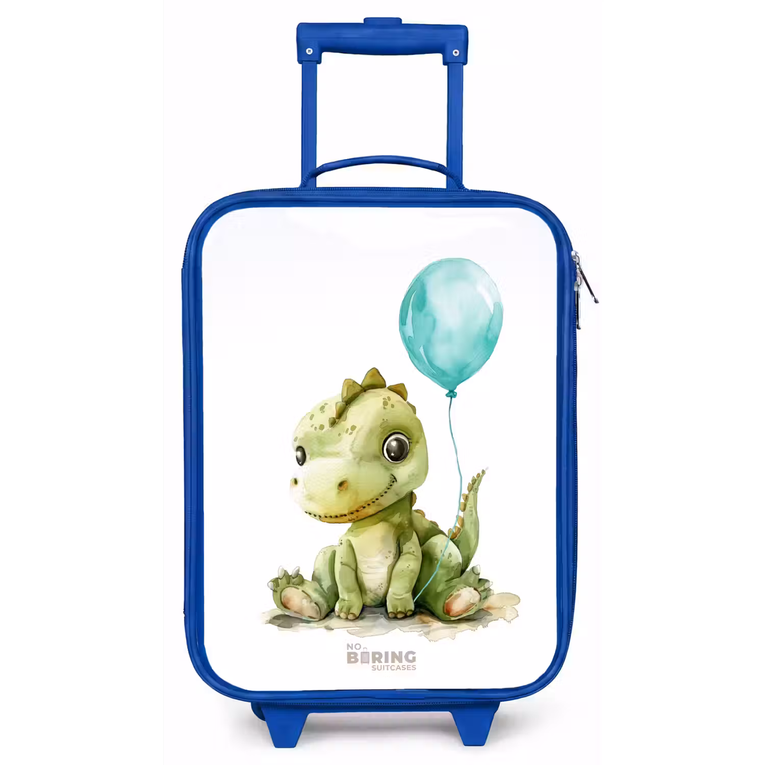 Dino met blauwe ballon Kinderkoffer - Blauw klein -zz3dotto