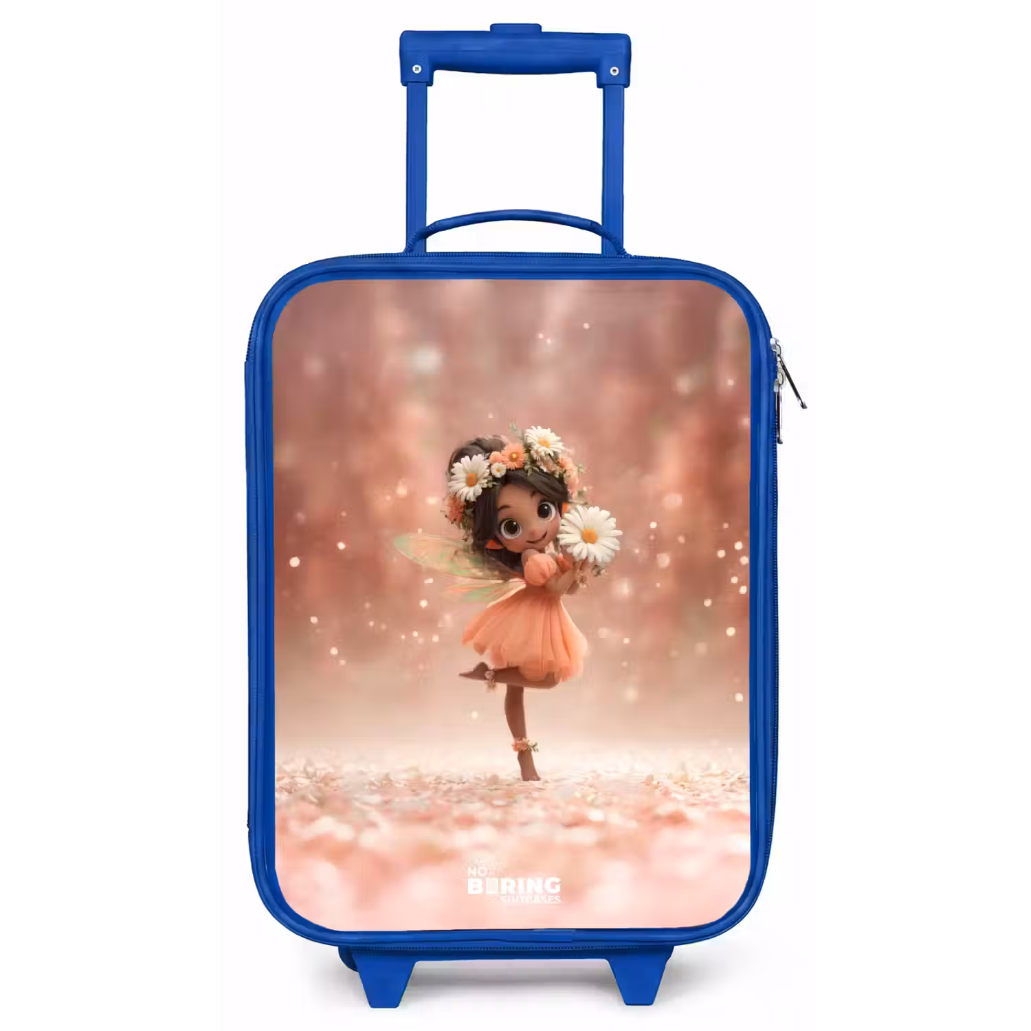 Fee met madeliefjes Kinderkoffer - Blauw klein -zz3dotto
