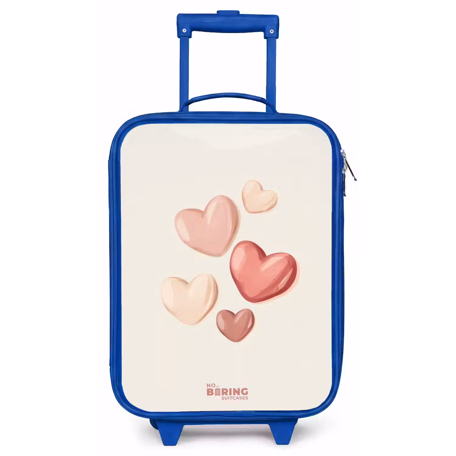 Zwevende harten in zachte rode en roze tinten Kinderkoffer - Blauw klein -zz3dotto