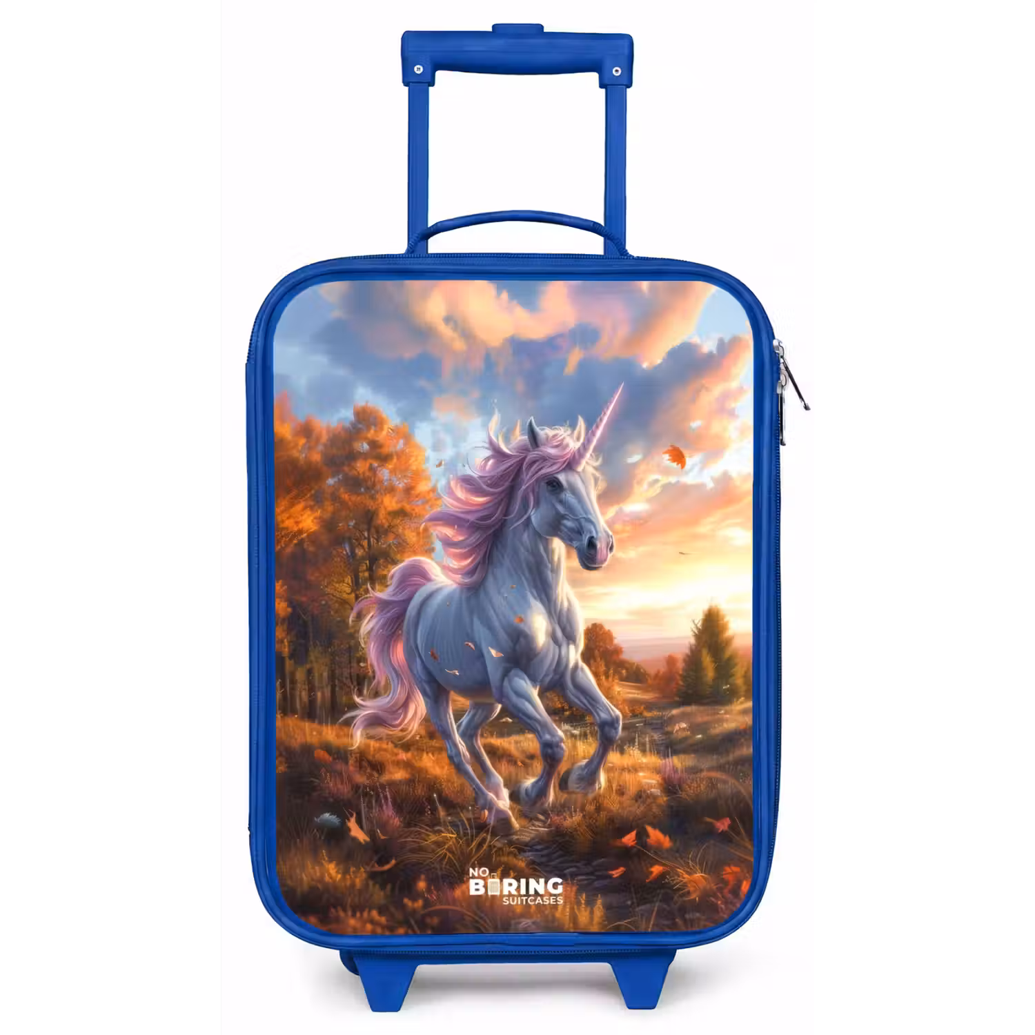 Galopperende Eenhoorn in Herfstwereld Kinderkoffer - Blauw klein -zz3dotto