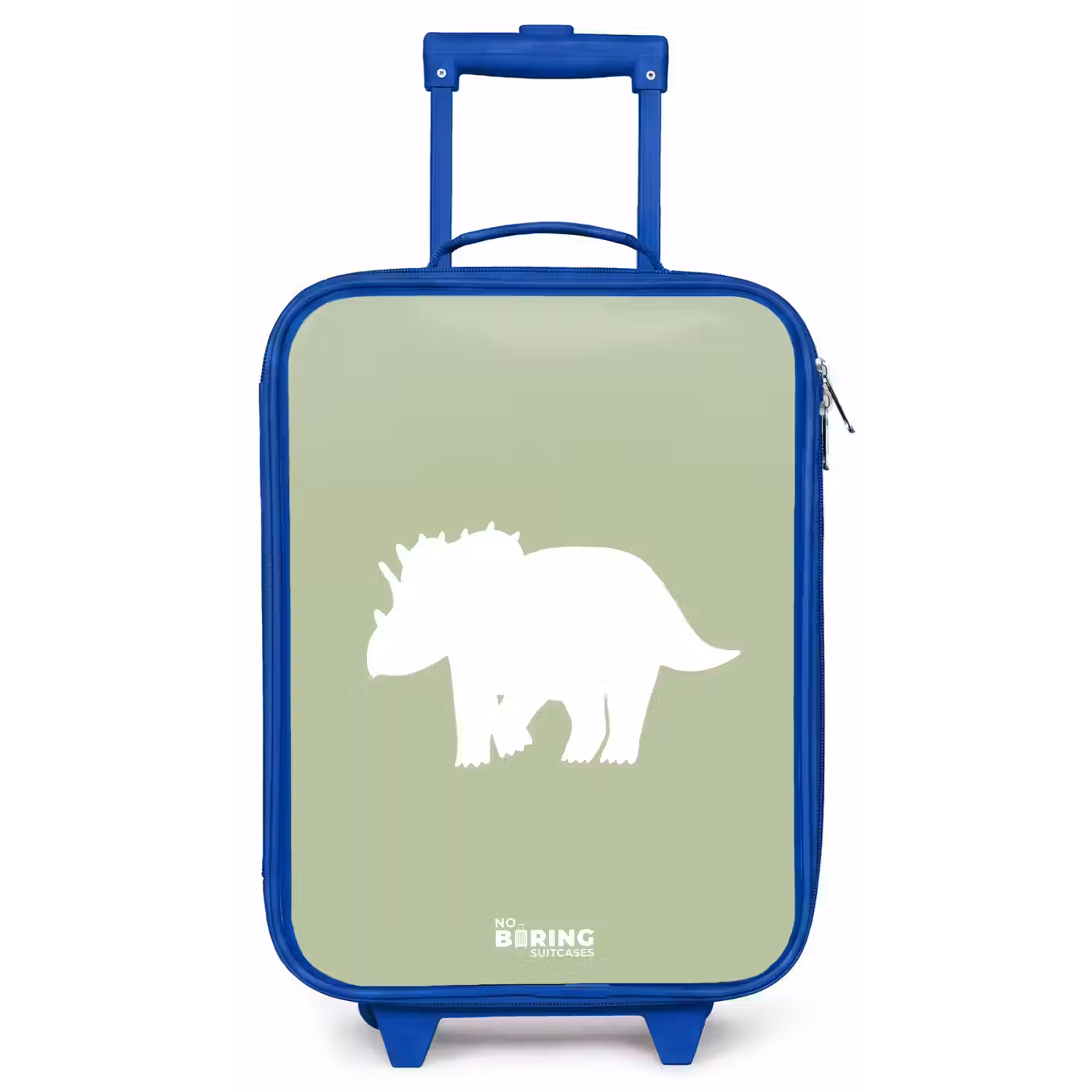 Groen met Triceratops dino Kinderkoffer - Blauw klein -zz3dotto