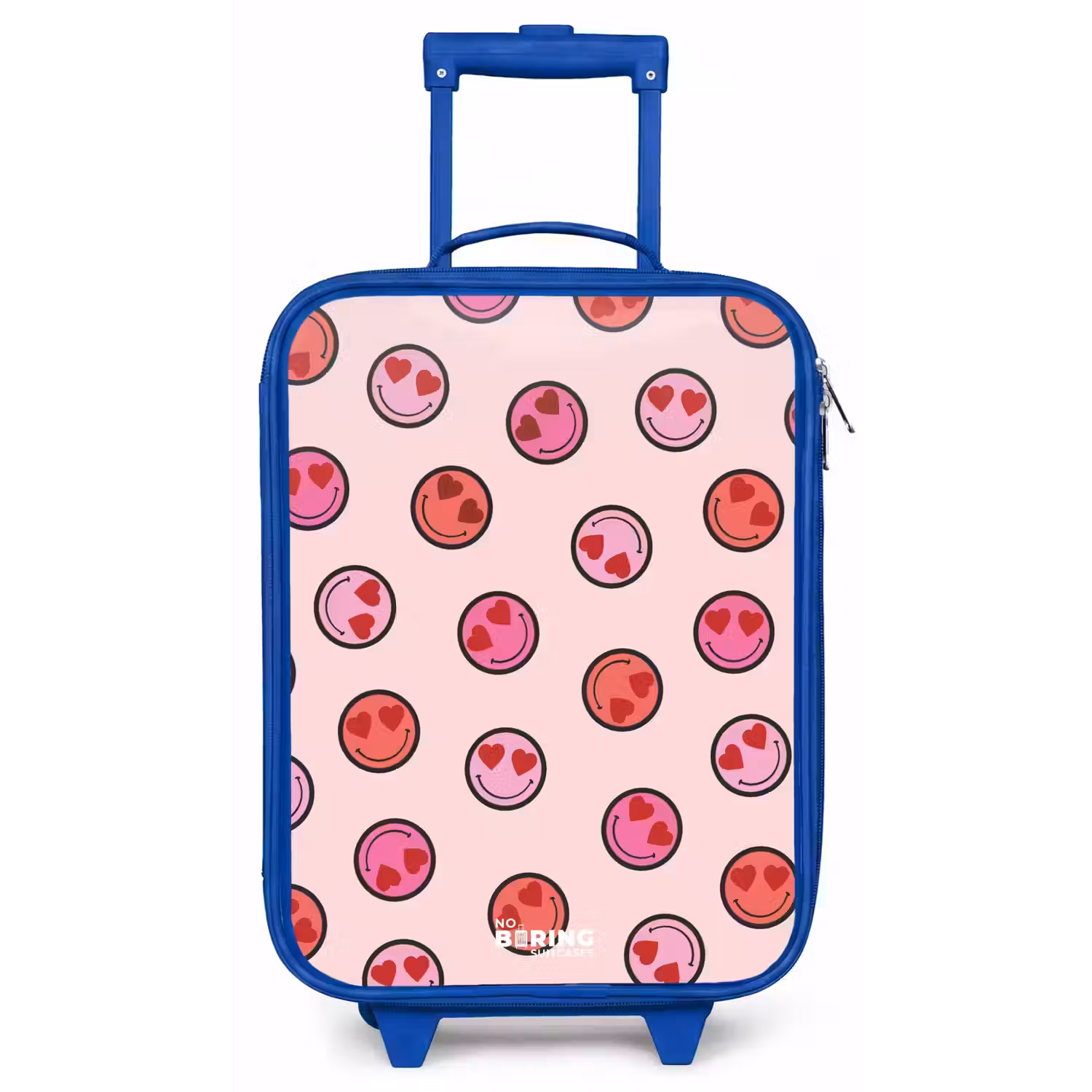 Hartje - Smiley - Patroon Kinderkoffer - Blauw klein -zz3dotto