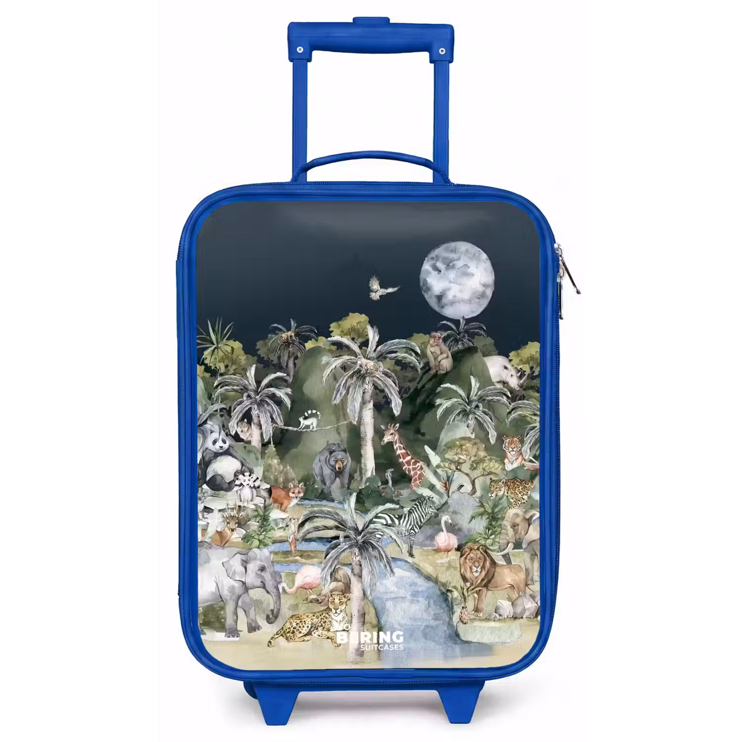 Jungle in de maneschijn Kinderkoffer - Blauw klein -zz3dotto