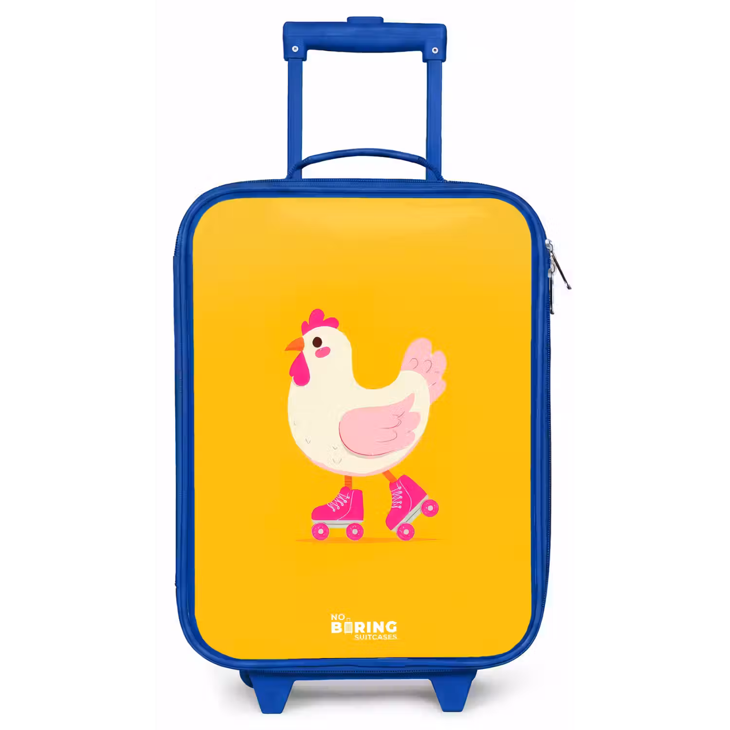 Kip - Rolschaatsen - Geel Kinderkoffer - Blauw klein -zz3dotto
