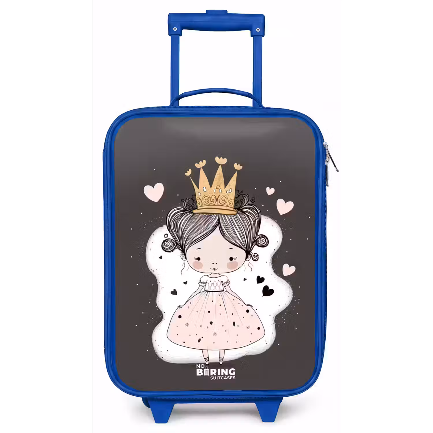 Kleine prinses op zwarte achtergrond Kinderkoffer - Blauw klein -zz3dotto