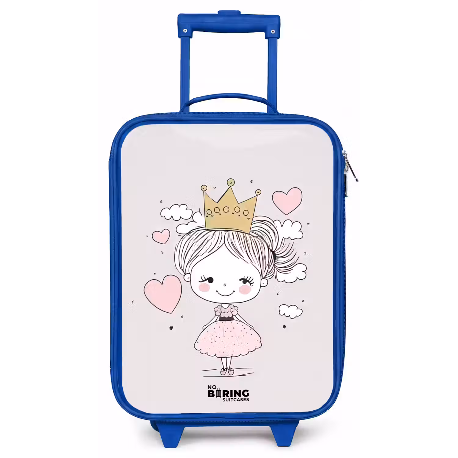 Kleine prinses met hartjes Kinderkoffer - Blauw klein -zz3dotto