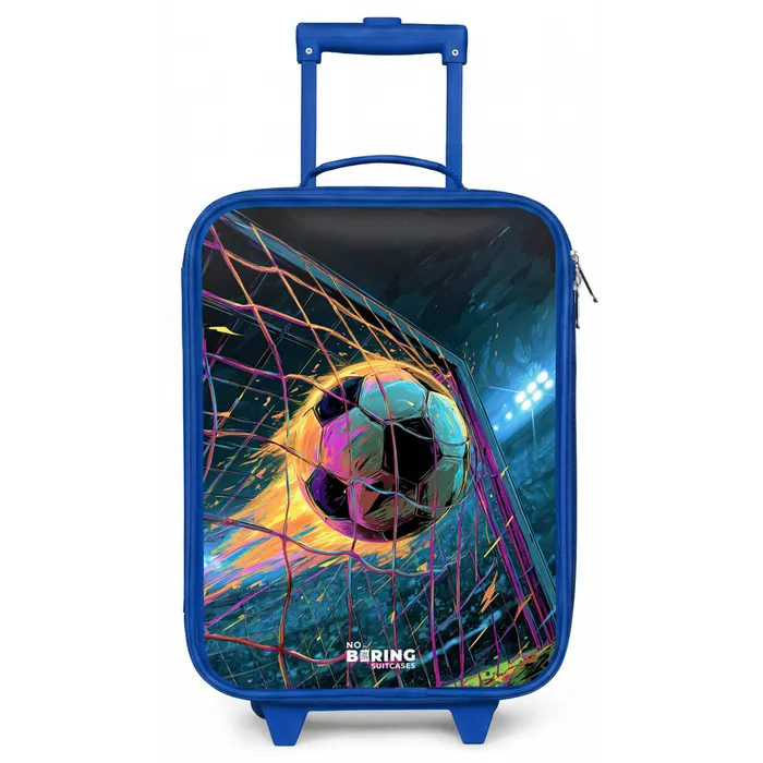Neon - Net - Voetbal - Kleurrijk Kinderkoffer - Blauw klein -zz3dotto
