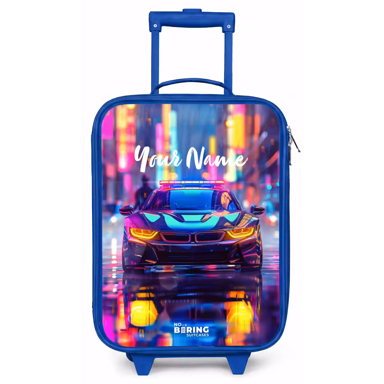 Neon nightcar Kinderkoffer - Blauw klein -zz3dotto