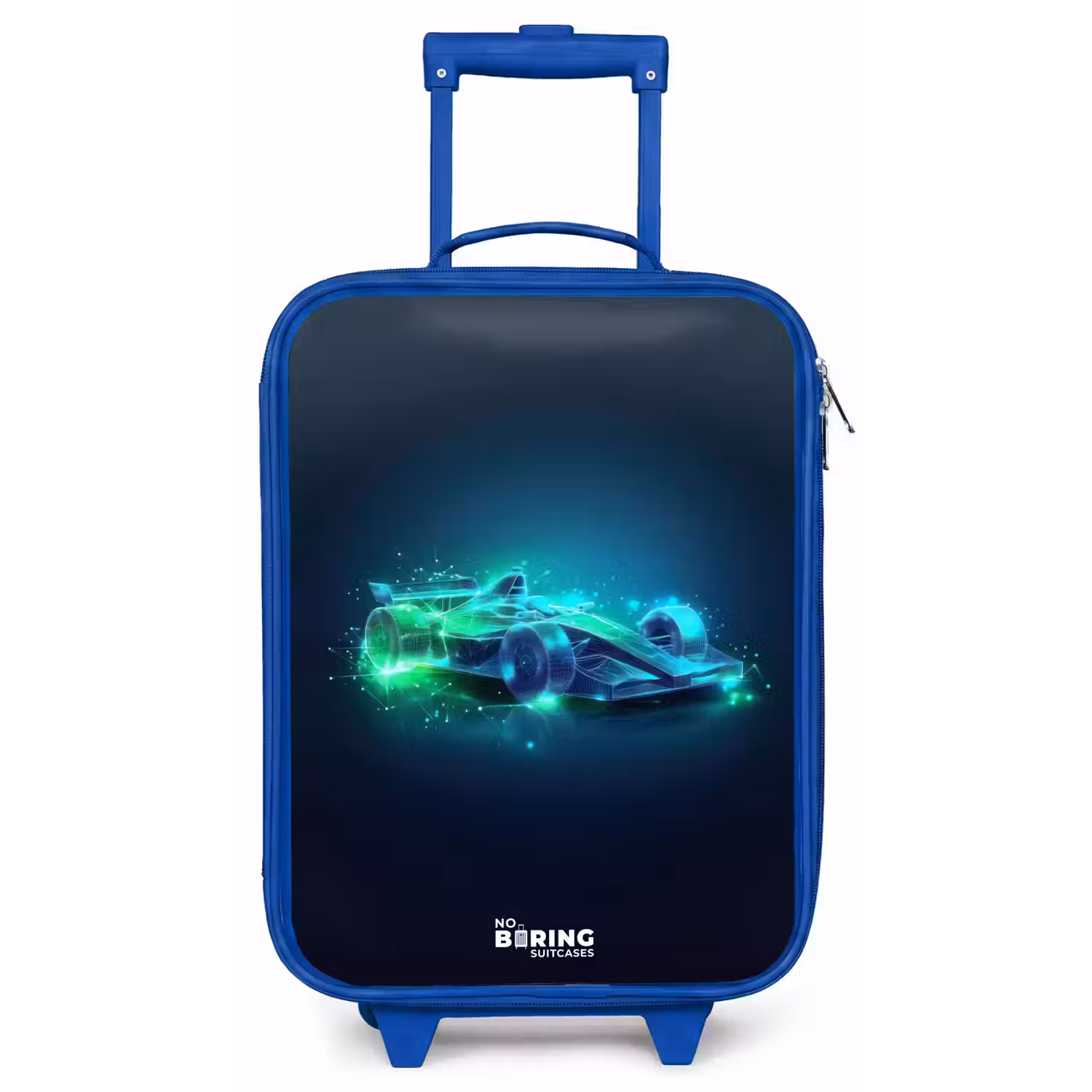 Neon racewagen in digitale stijl Kinderkoffer - Blauw klein -zz3dotto