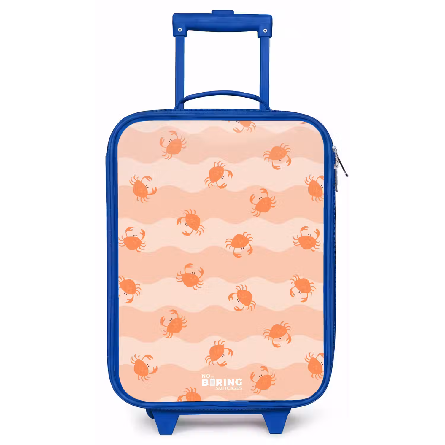 Oranje krabben op golvende achtergrond Kinderkoffer - Blauw klein -zz3dotto
